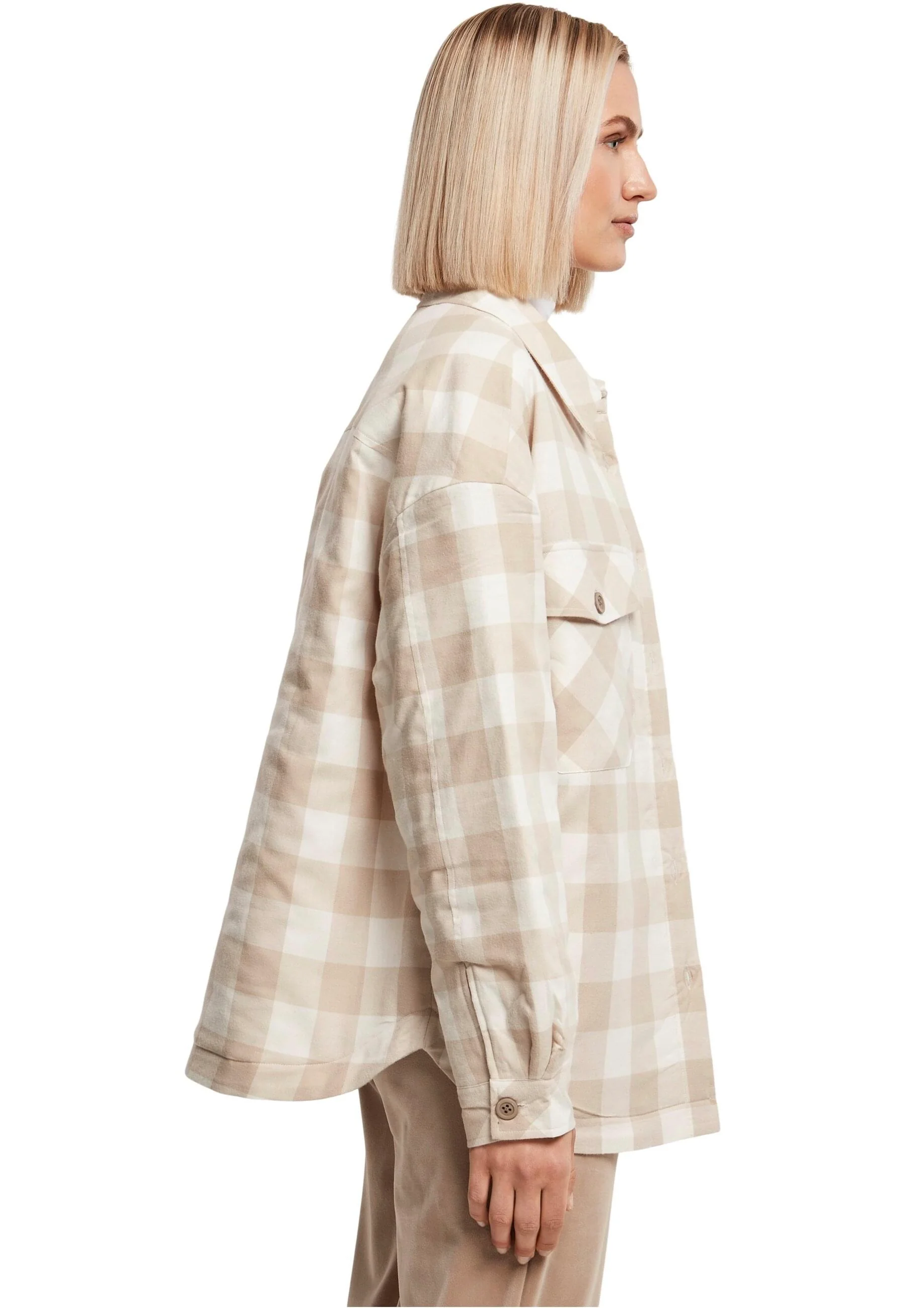 Flanell Padded White Sand/Light Taupe - Shirt - Image 2