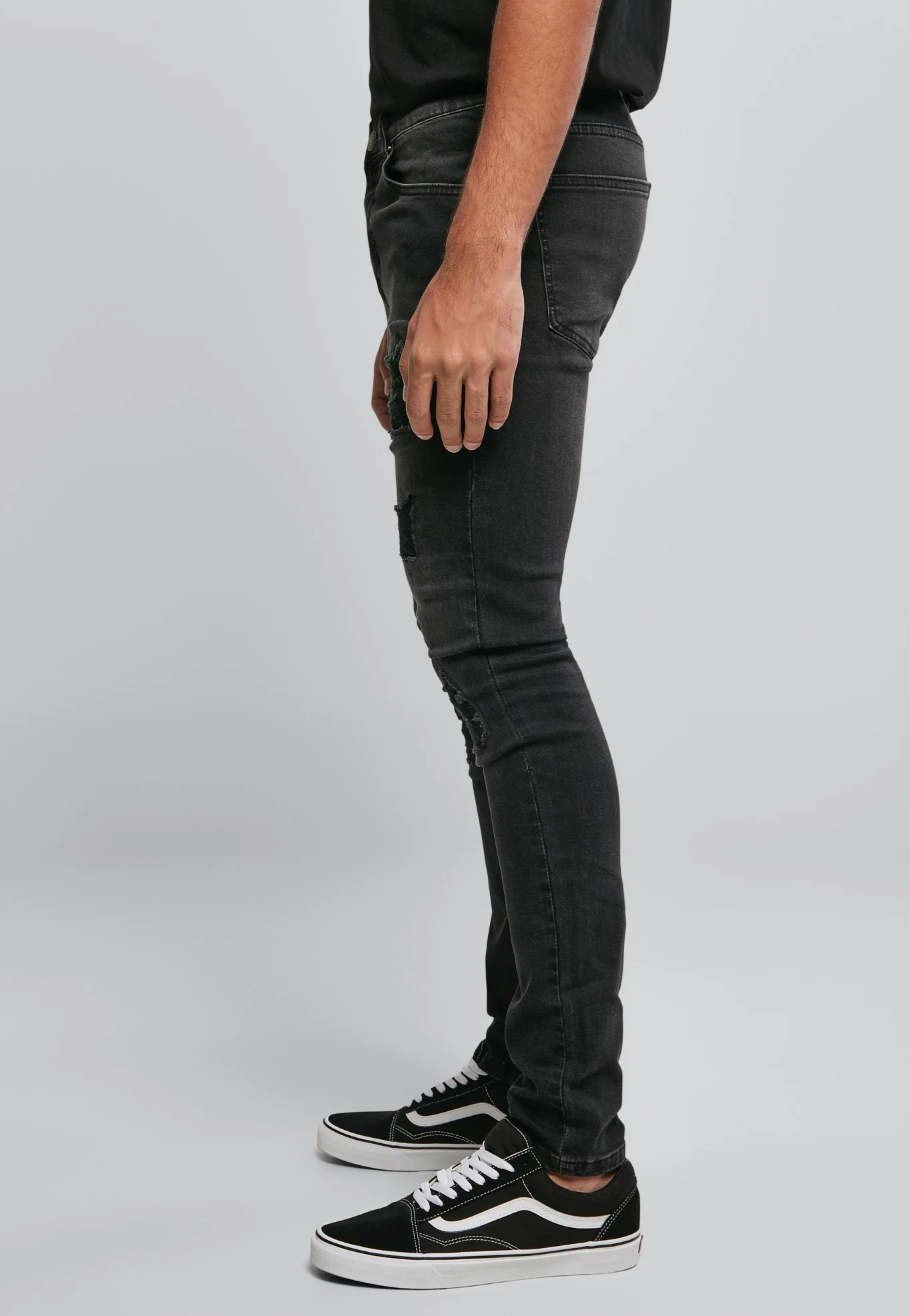 Heavy Destroyed Slim Fit Real Black Heavy Washed - Jeans - Image 3
