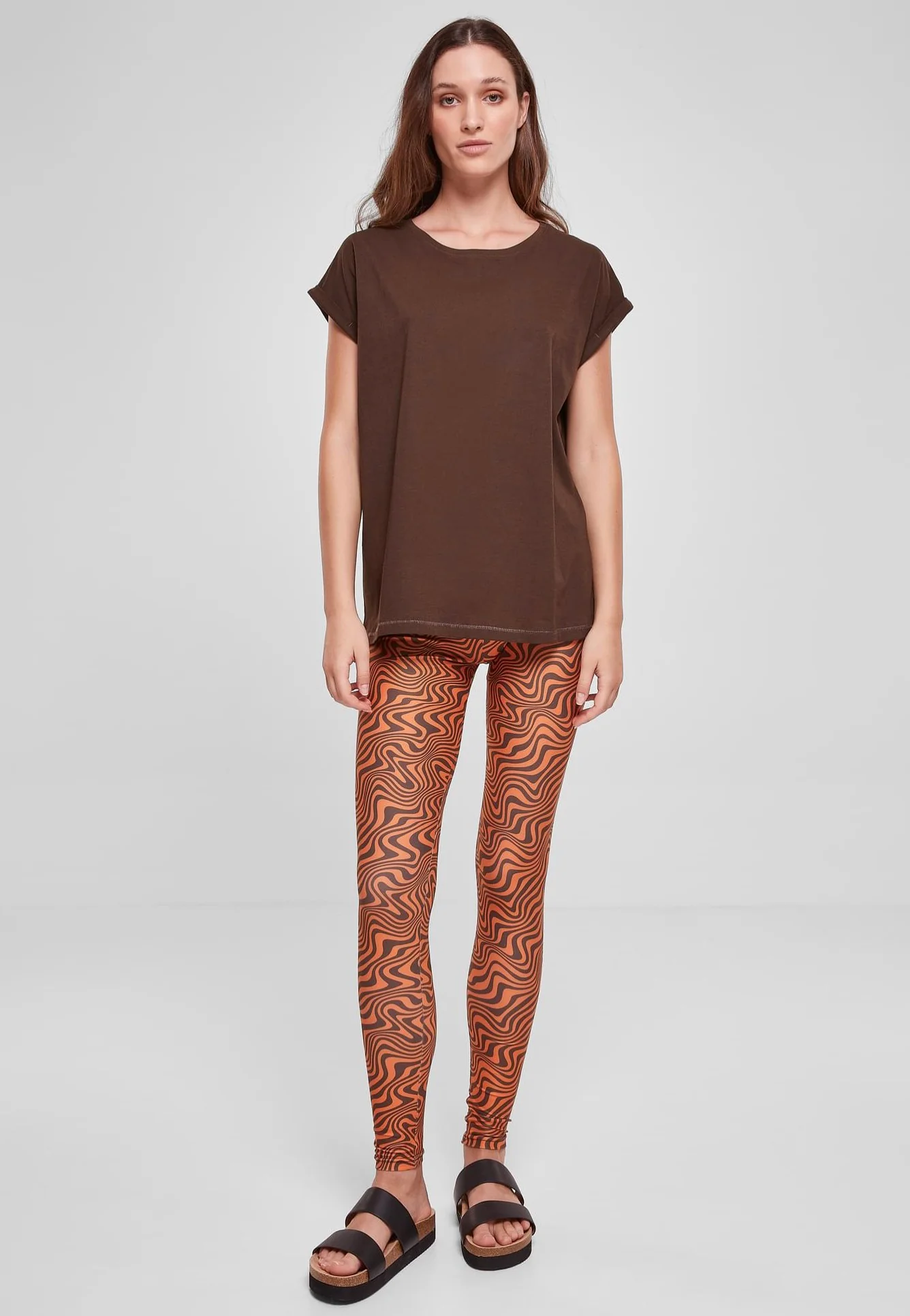 Ladies Extended Shoulder Brown - T-Shirt - Image 2