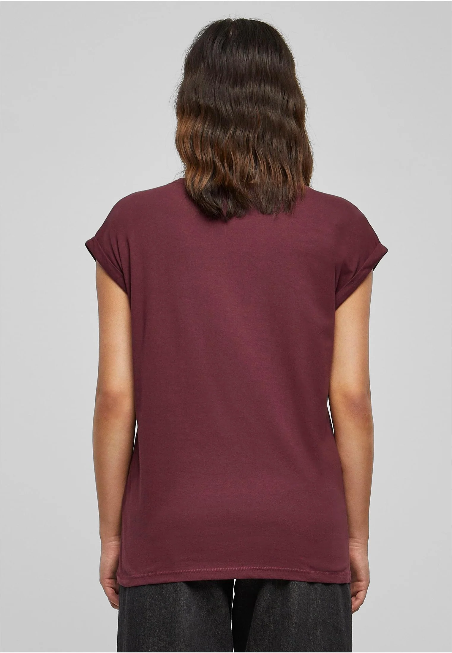 Ladies Extended Shoulder Redwine - T-Shirt - Image 3