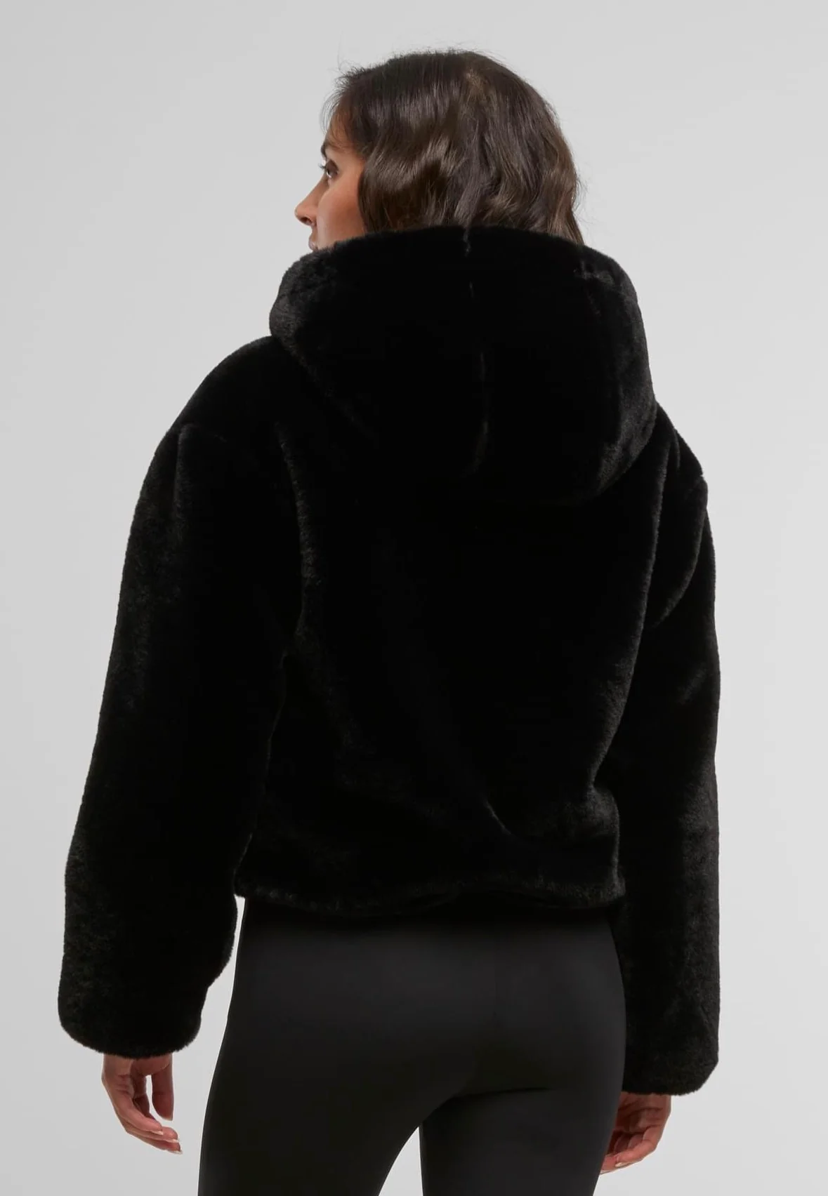 Ladies Full Zip Faux Fur Black - Jacket - Image 3