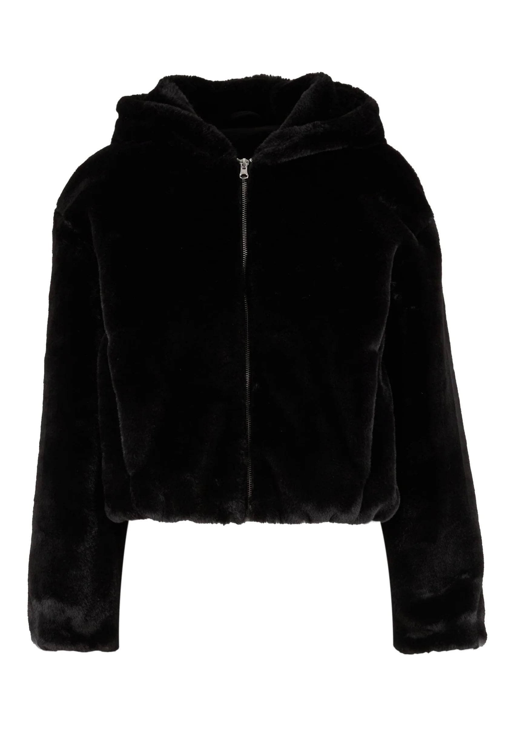 Ladies Full Zip Faux Fur Black - Jacket - Image 4