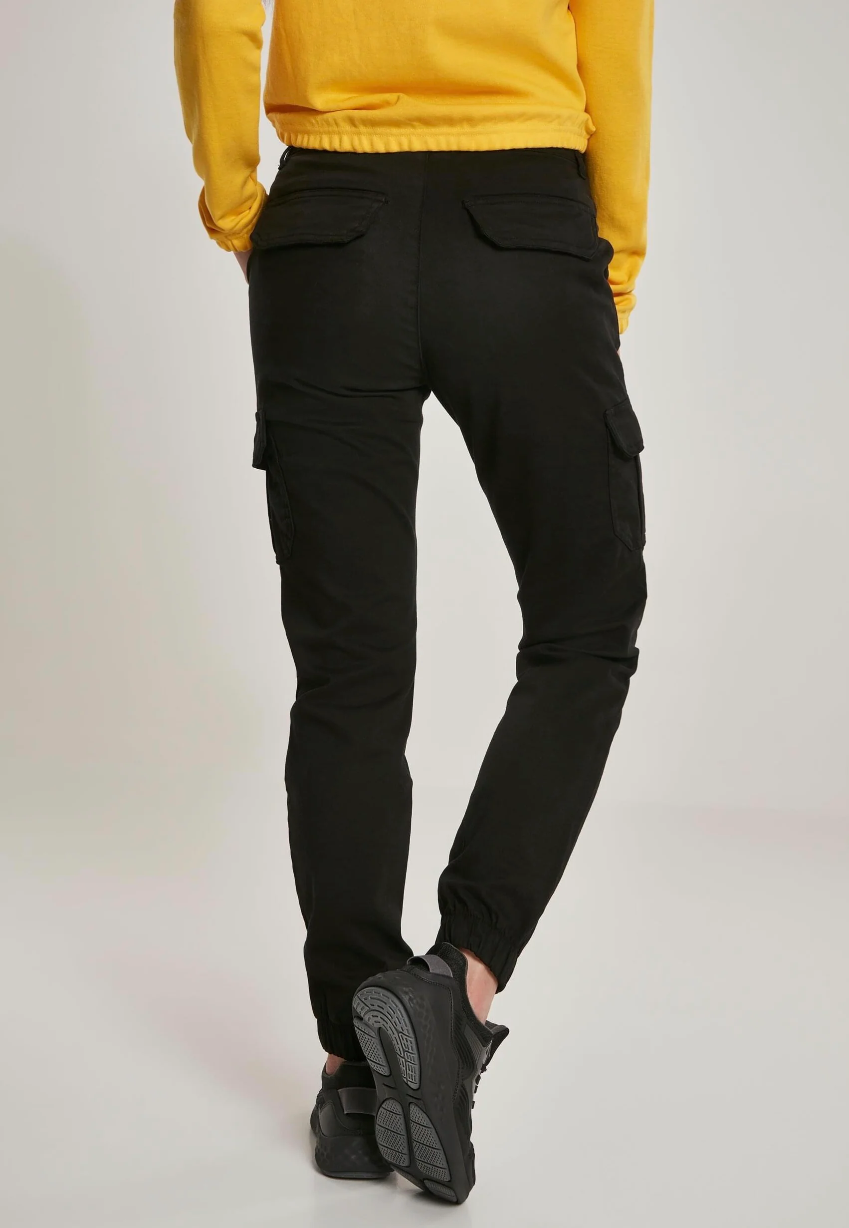 Ladies High Waist Cargo Black - Pants - Image 7