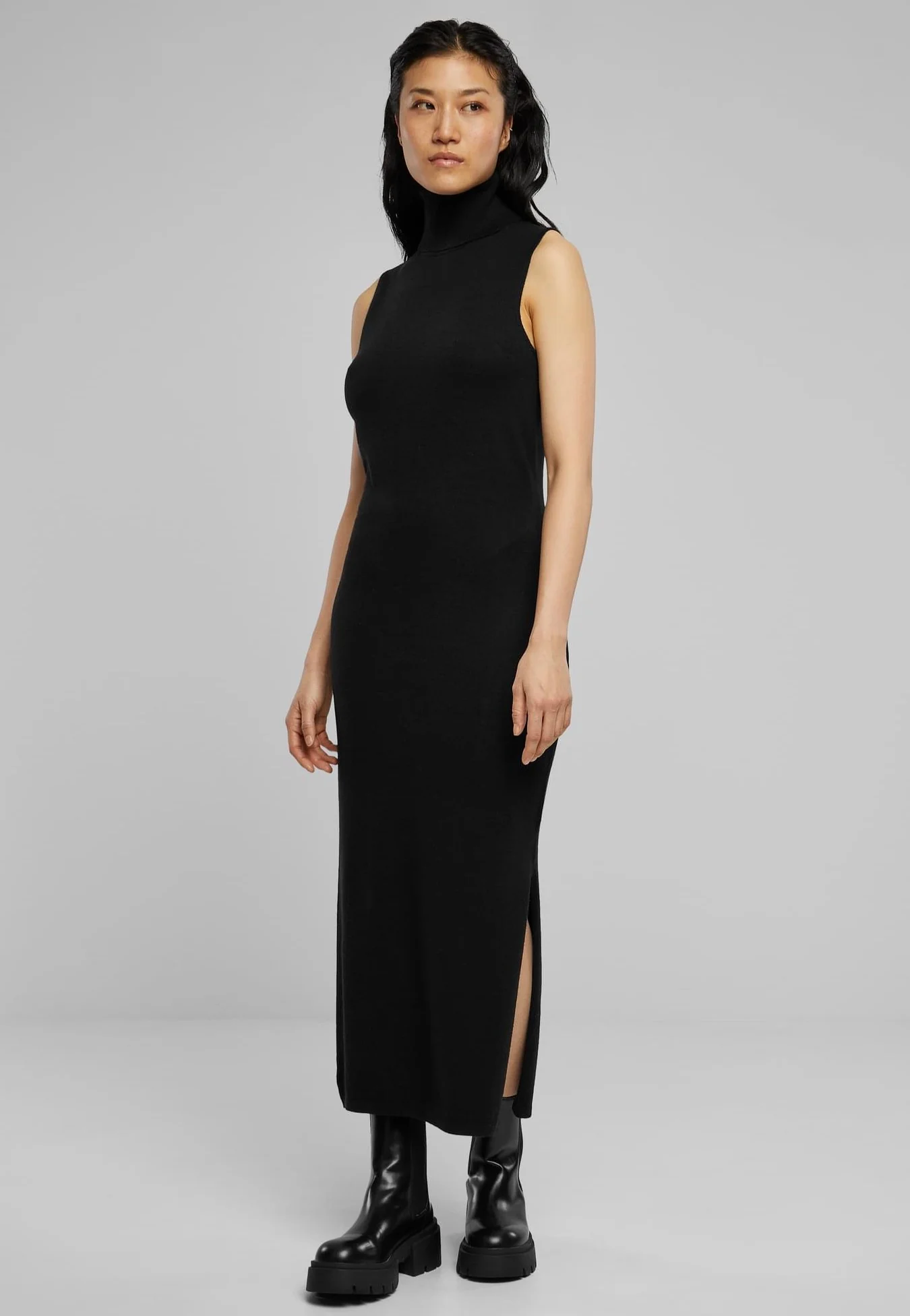 Ladies Knitted Eco Viscose Turtleneck Black - Dress - Image 5