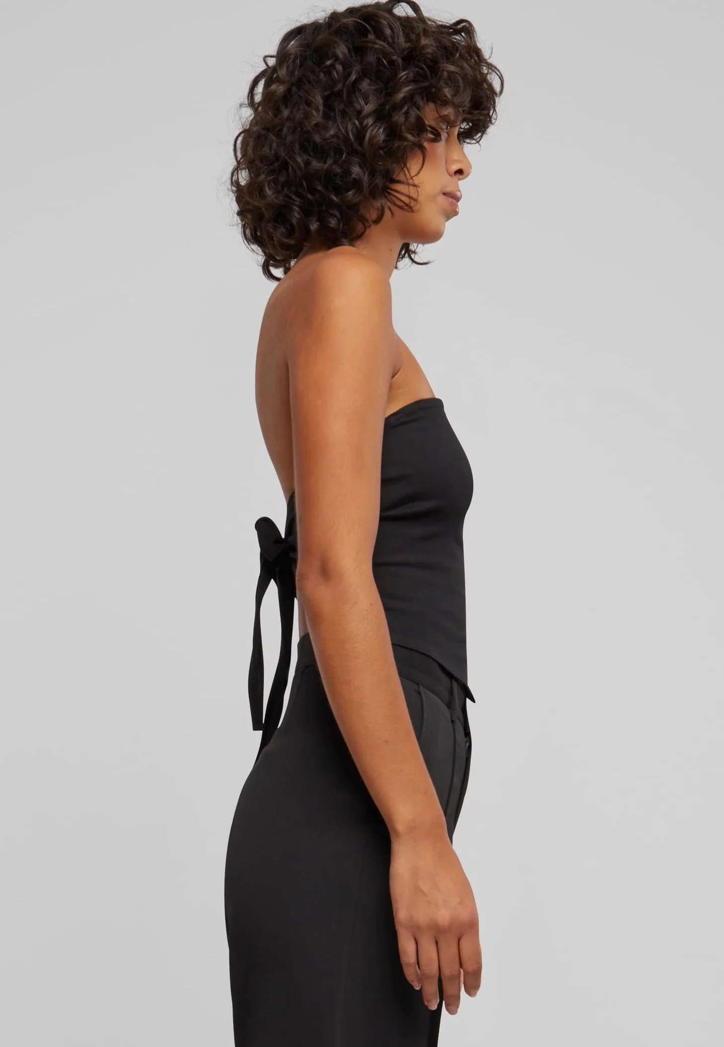 Ladies Knotted Bandeau Black - Top - Image 4