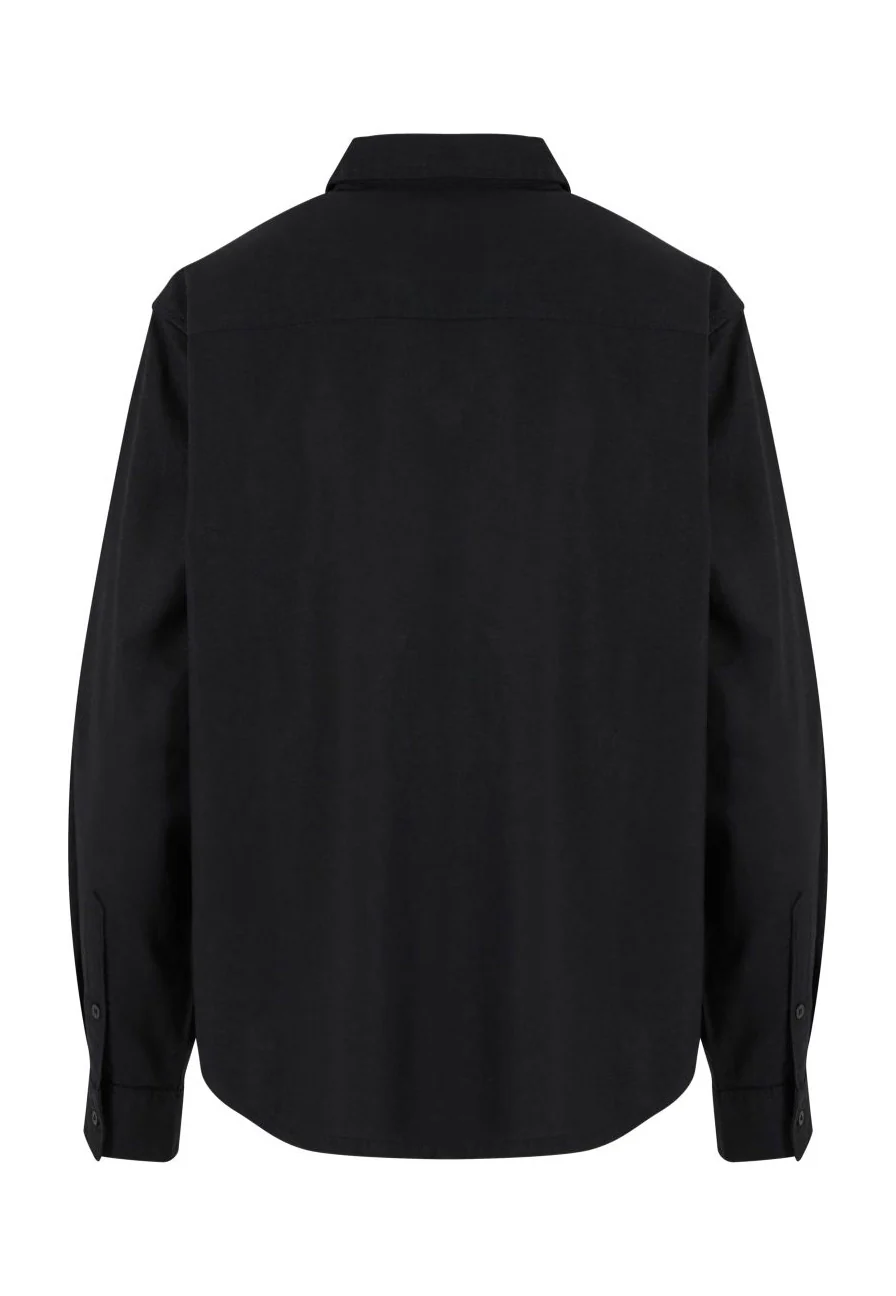 Ladies Linen Mixed Oversized Black - Shirt - Image 5