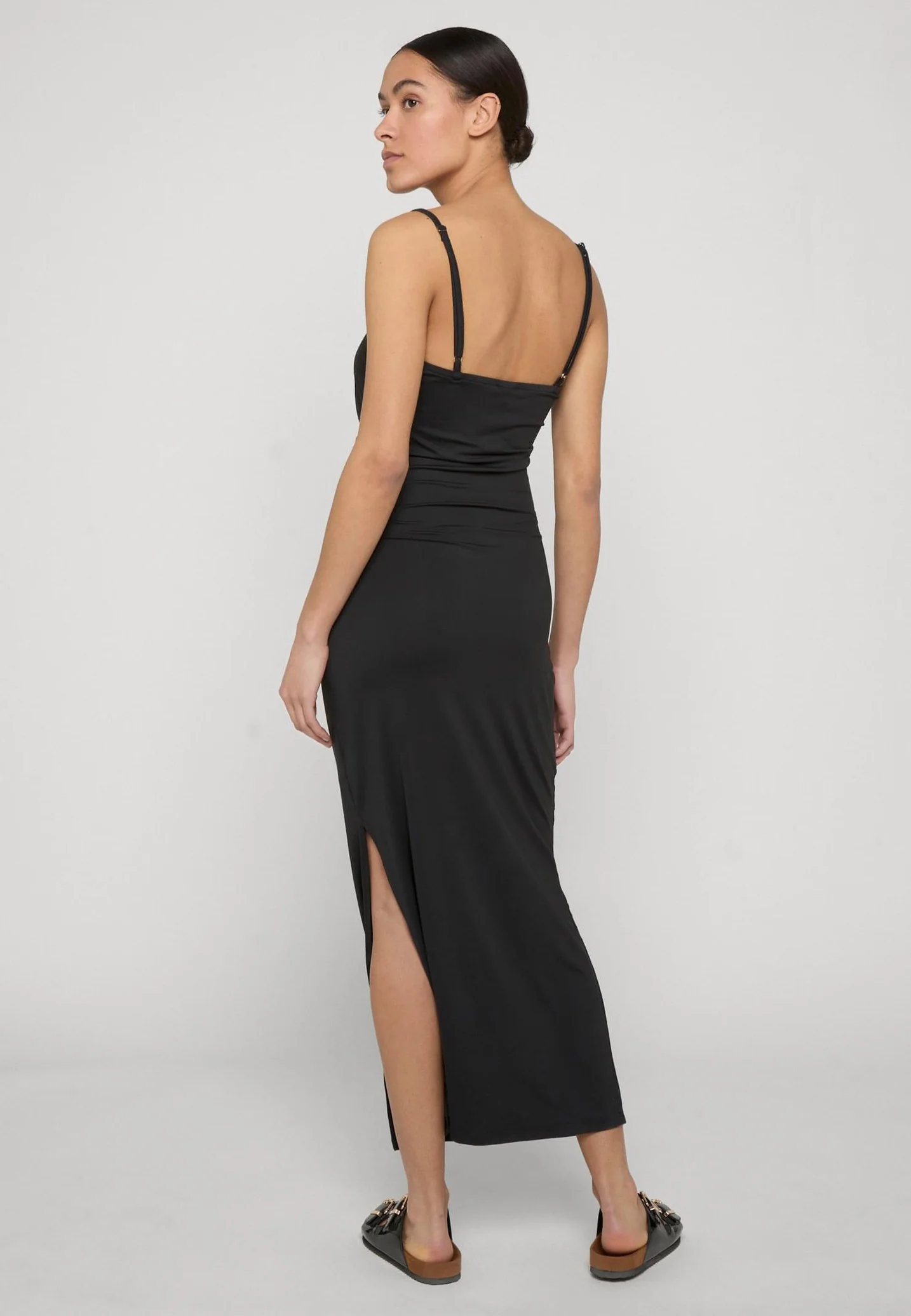 Ladies Long Spaghetti Black - Dress - Image 2
