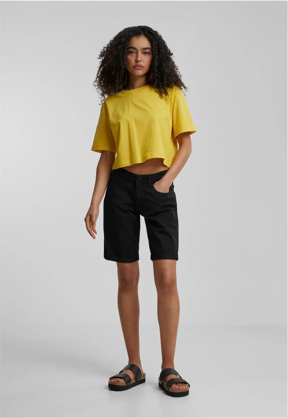 Ladies Organic Cotton Bermuda Black - Shorts - Image 2