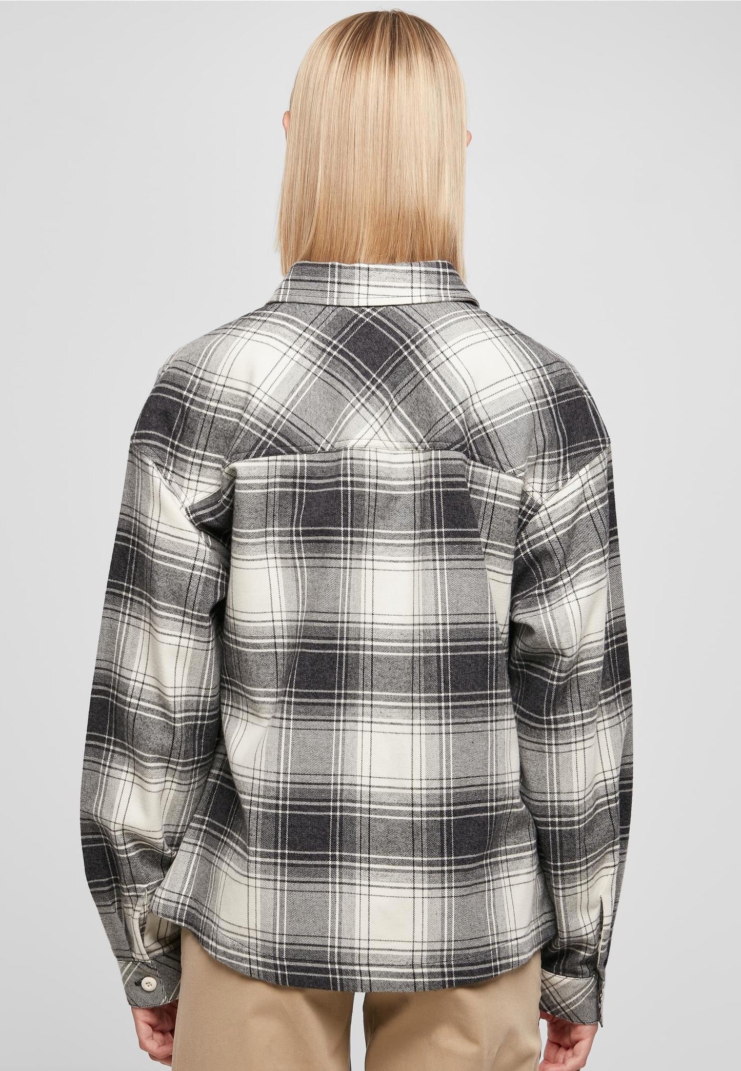 Ladies Oversized Check Whitesand/Black - Shirt - Image 4