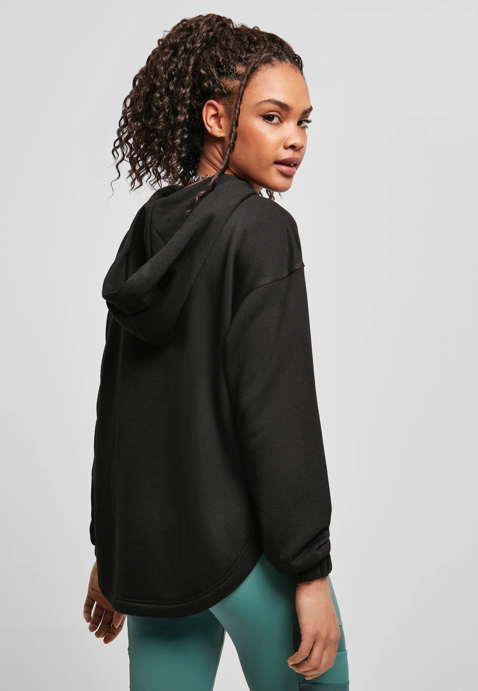 Ladies Oversized Shaped Modal Terry Black - Hoodie - Image 2