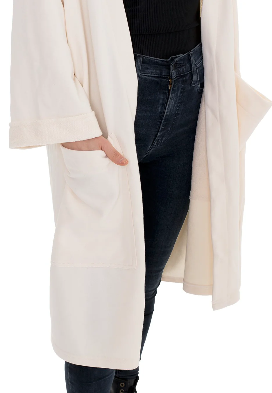 Ladies Oversized Terry Whitesand - Cardigan - Image 3
