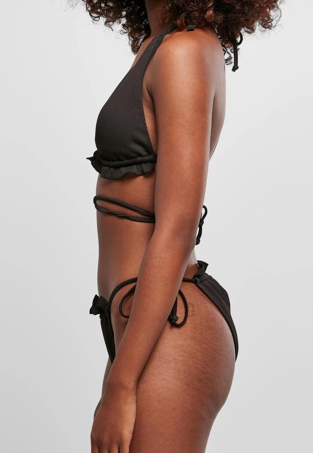 Ladies Rib Babylock Triangle Black - Bikini - Image 3