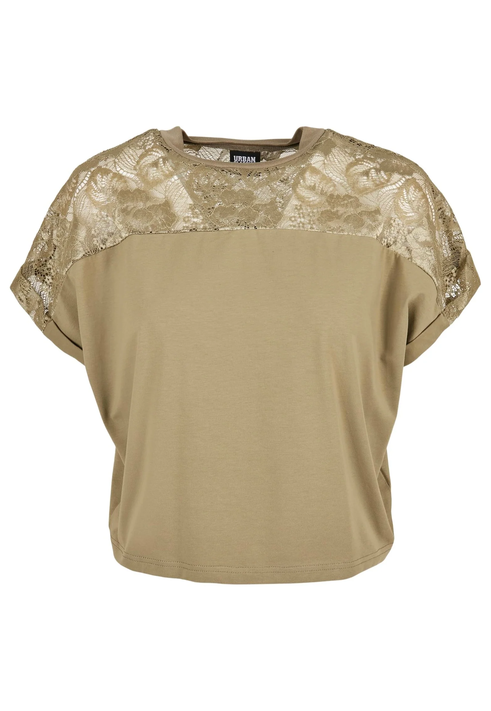 Ladies Short Oversized Lace Khaki - T-Shirt - Image 8