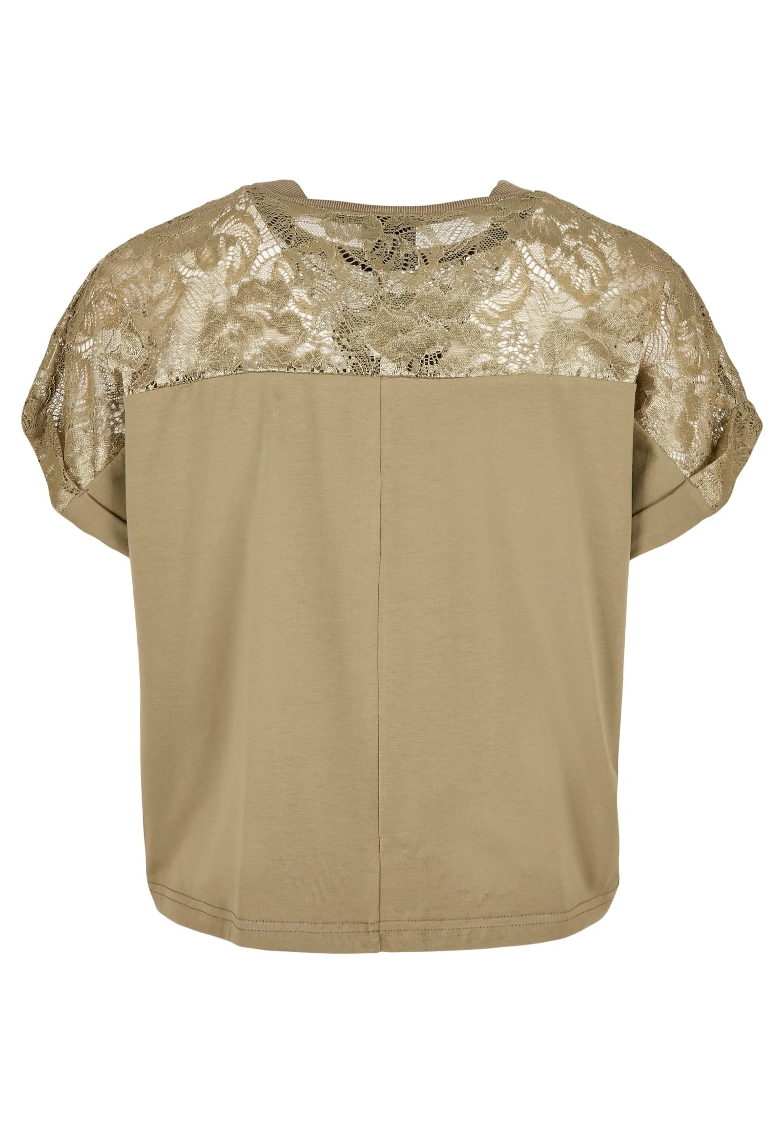 Ladies Short Oversized Lace Khaki - T-Shirt - Image 9