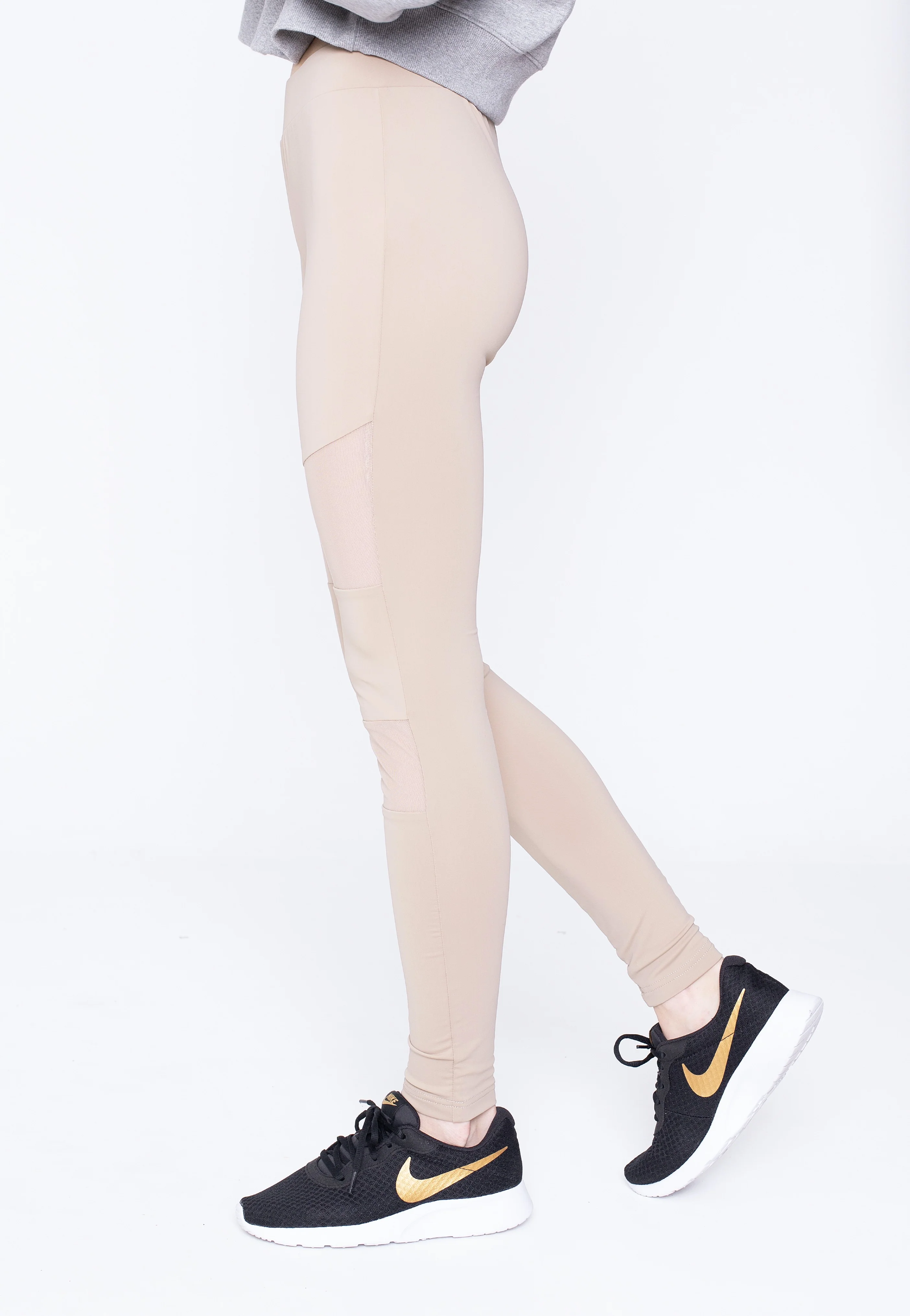 Ladies Tech Mesh Soft Taupe - Leggings - Image 2