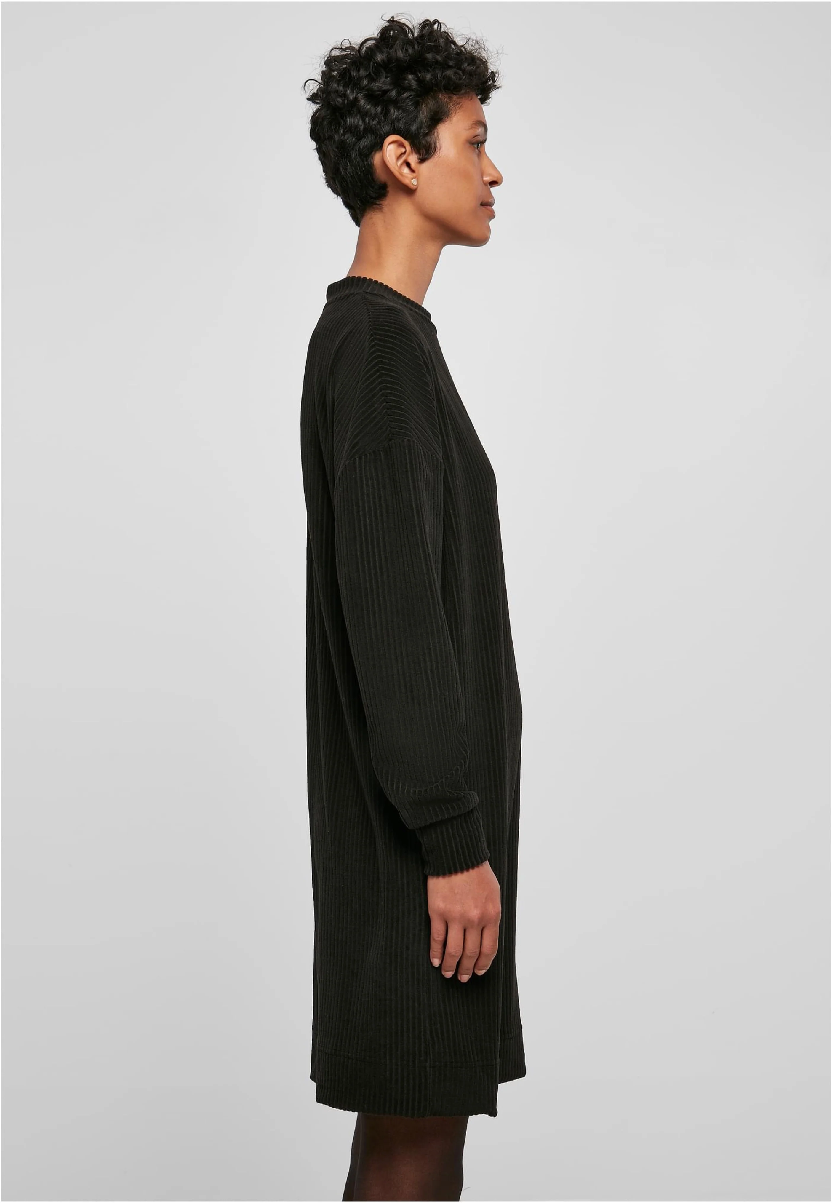 Ladies Velvet Rib Crew Black - Dress - Image 4