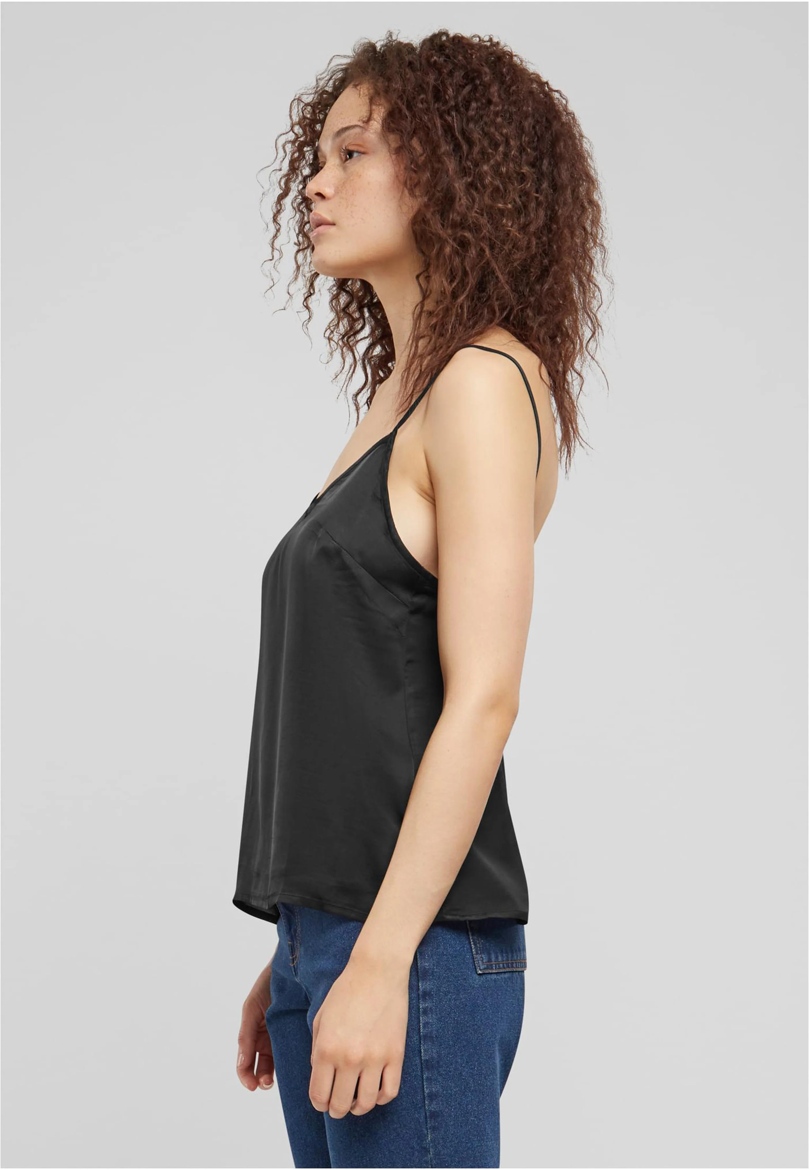 Ladies Viscose Satin Slip Black - Top - Image 3