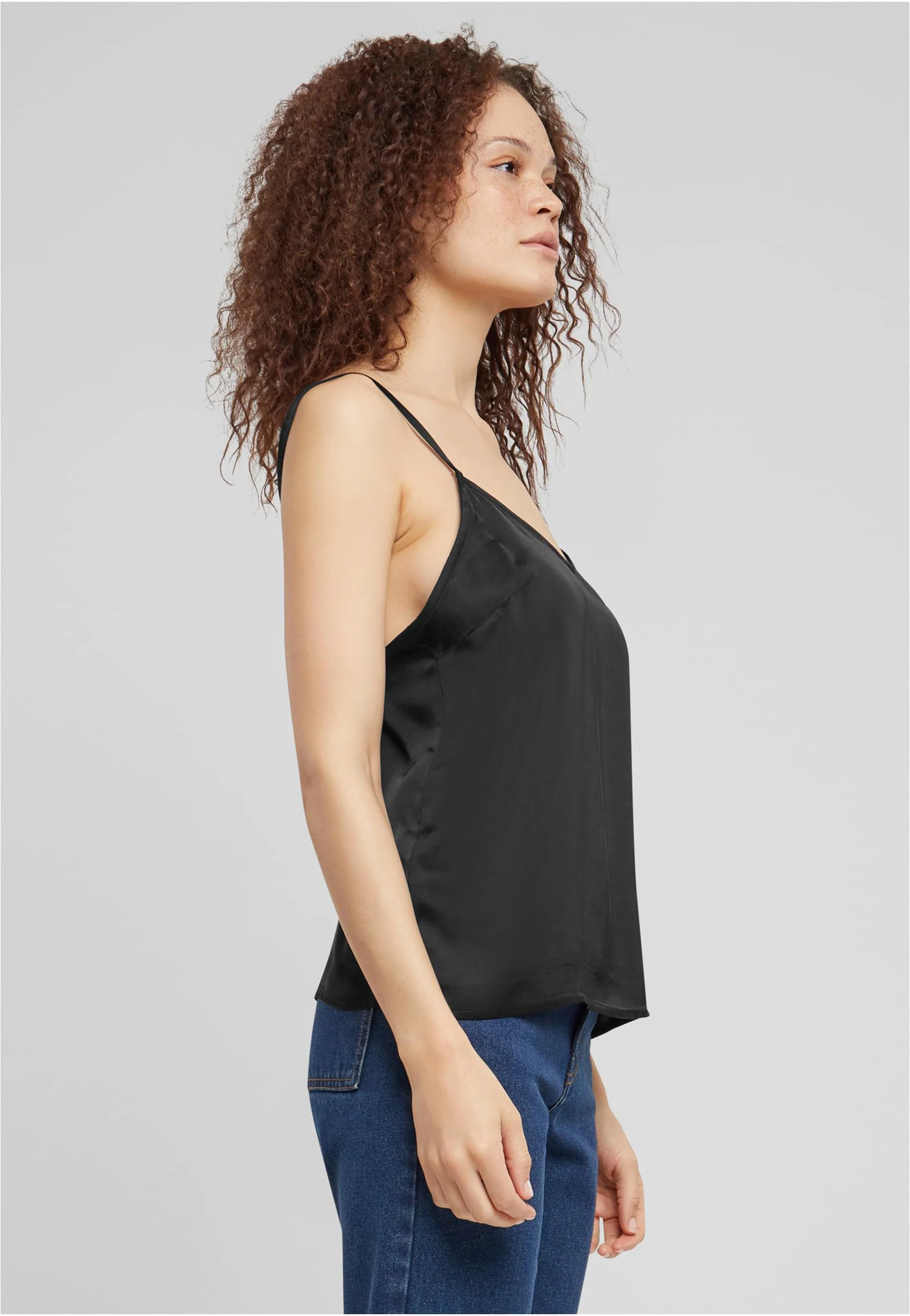 Ladies Viscose Satin Slip Black - Top - Image 4