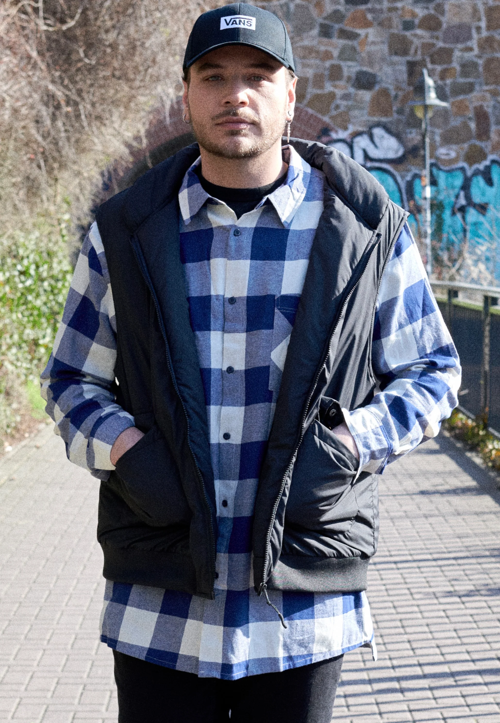 Long Oversized Checked Darkblue/Cream - Shirt - Image 3