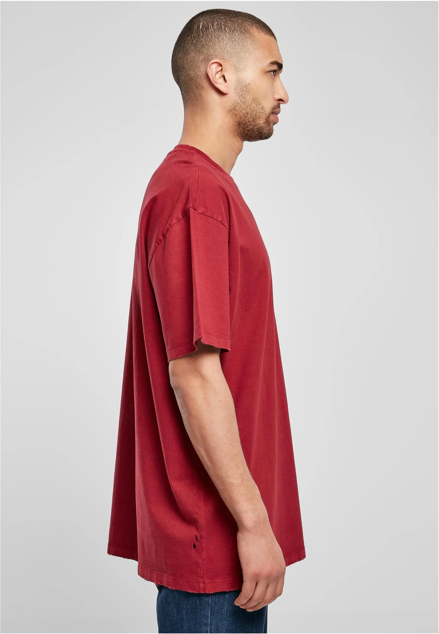 Oversized Distressed Brickred - T-Shirt - Image 4