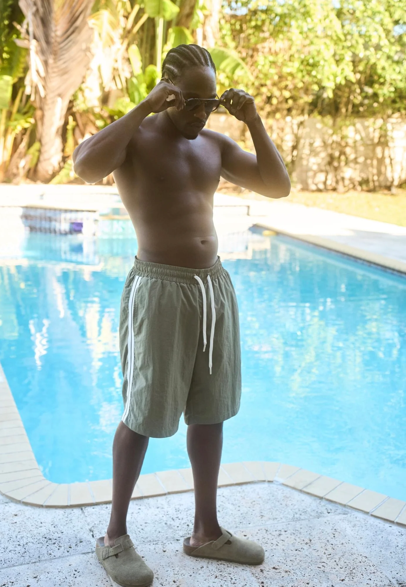 Patched Stripe Paleolive - Board Shorts - Image 10