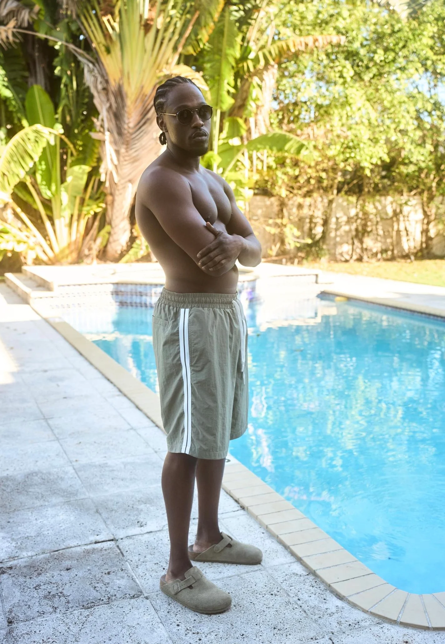 Patched Stripe Paleolive - Board Shorts - Image 12