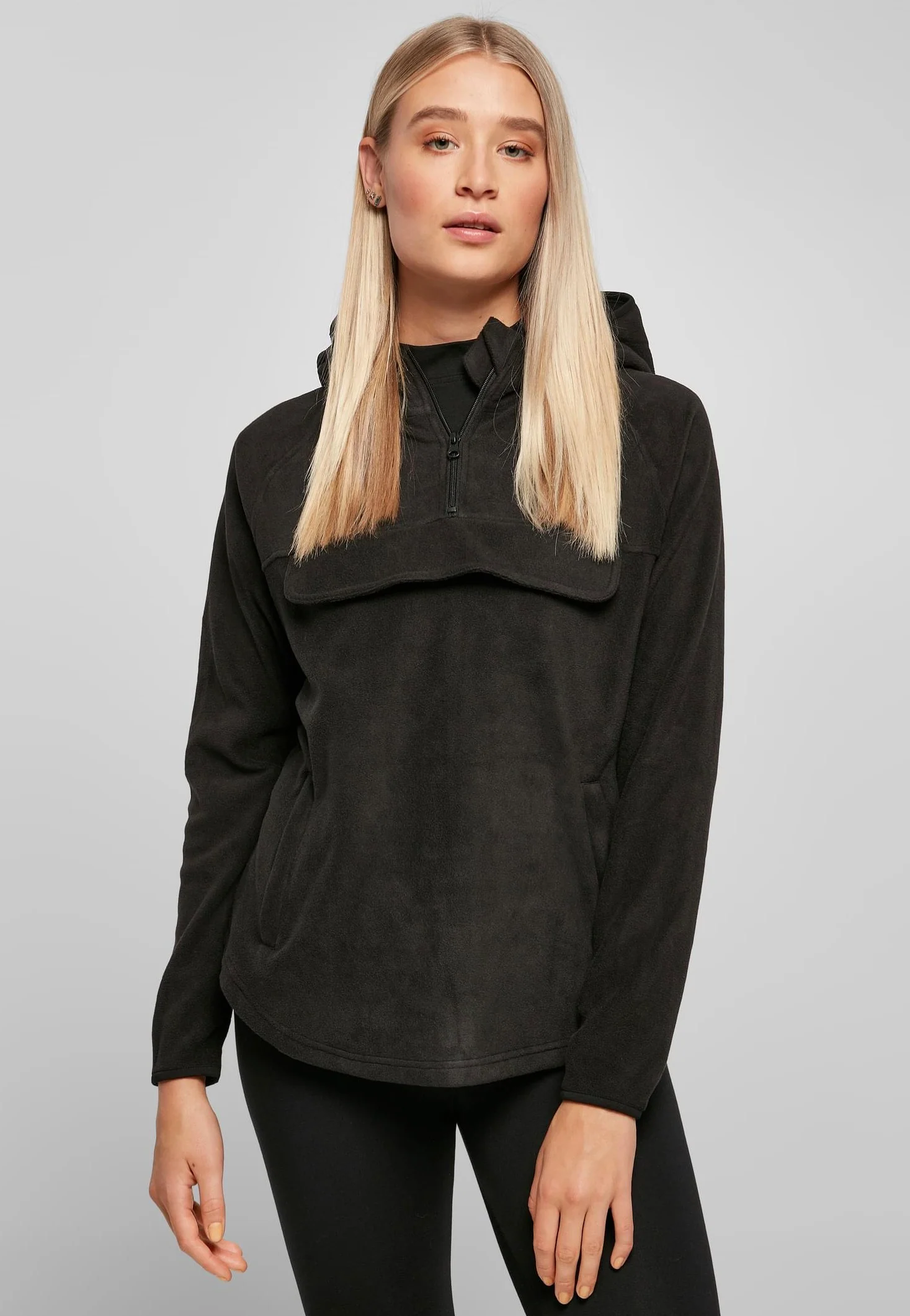 Polar Fleece Pull Over Black - Hoodie - Image 2