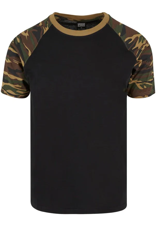 Raglan Contrast Black/Woodcamo - T-Shirt - Image 4
