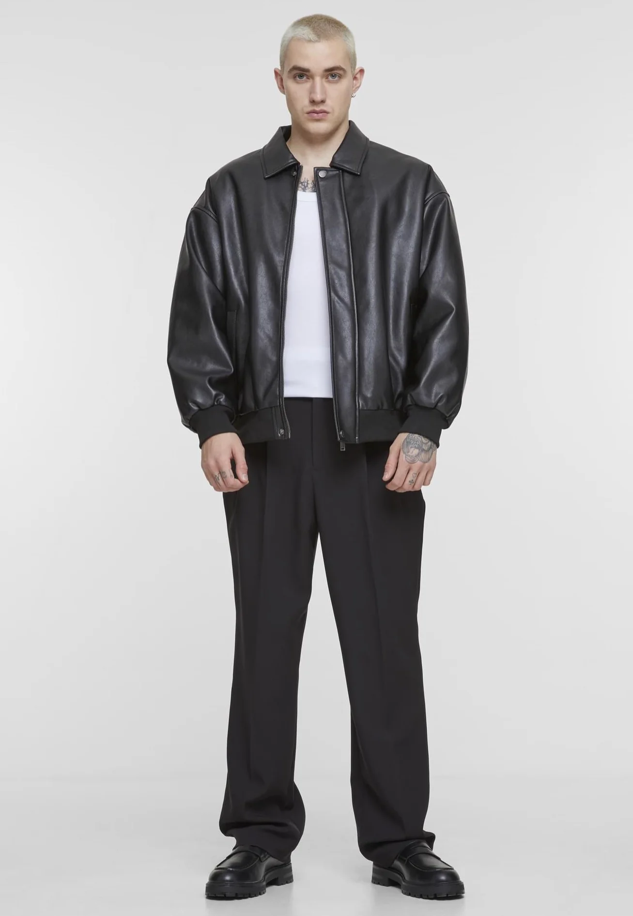 Synthetic Leather Black - Leather Jacket - Image 2