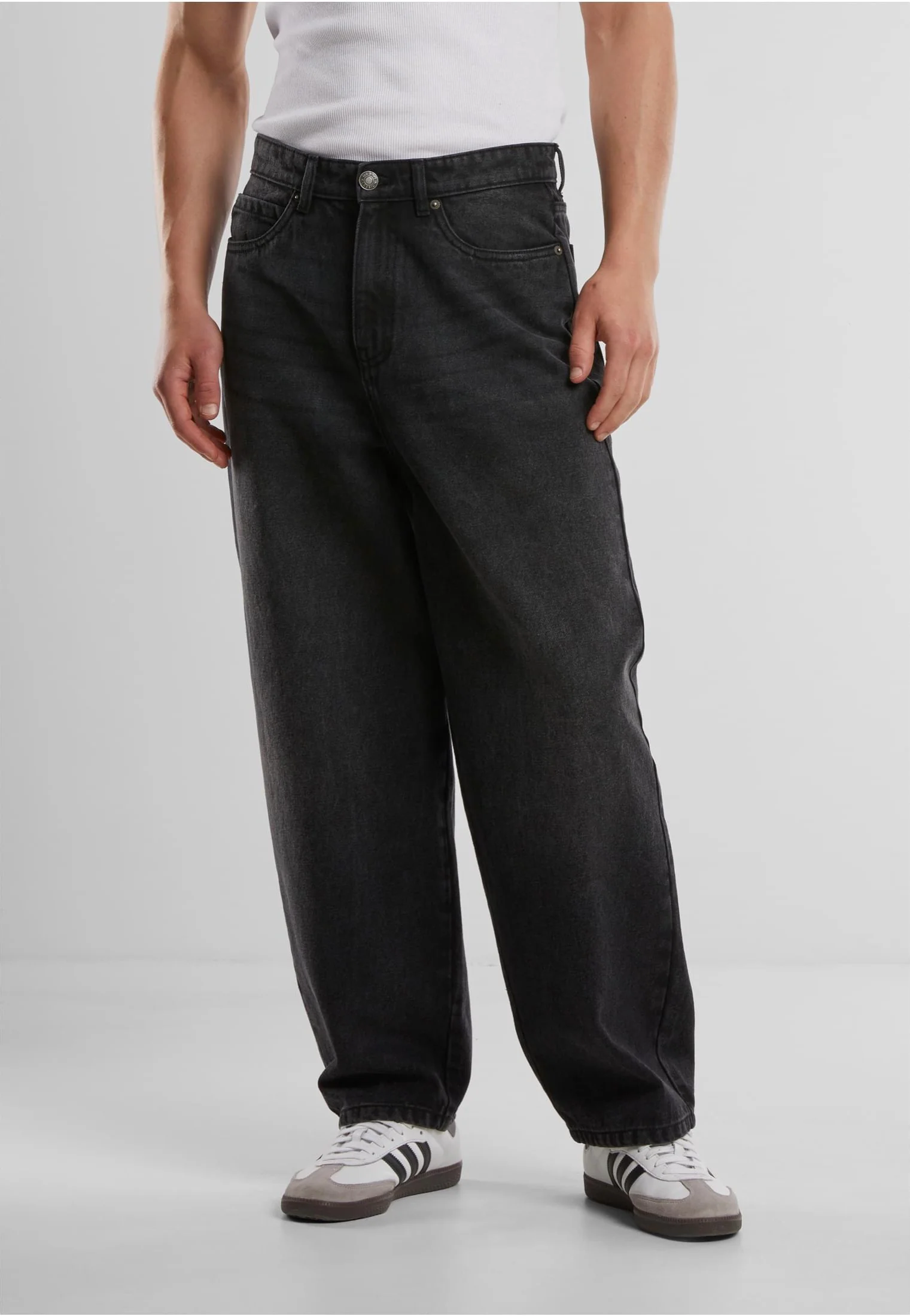 Tapered Heavy Ounce Baggy Black Washed - Jeans