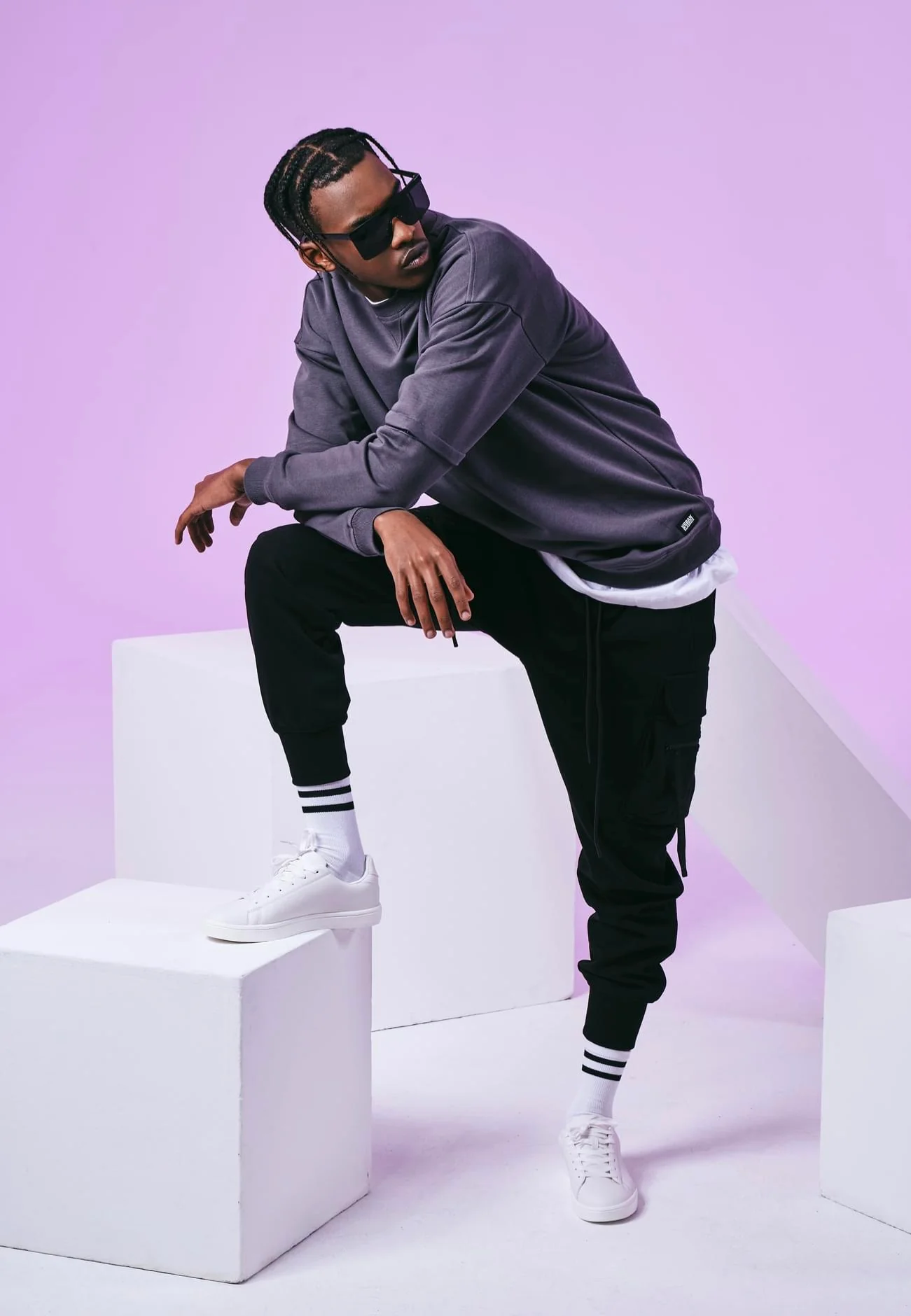 Zip Away Oversized Terry Crew Darkshadow - Sweater - Image 2