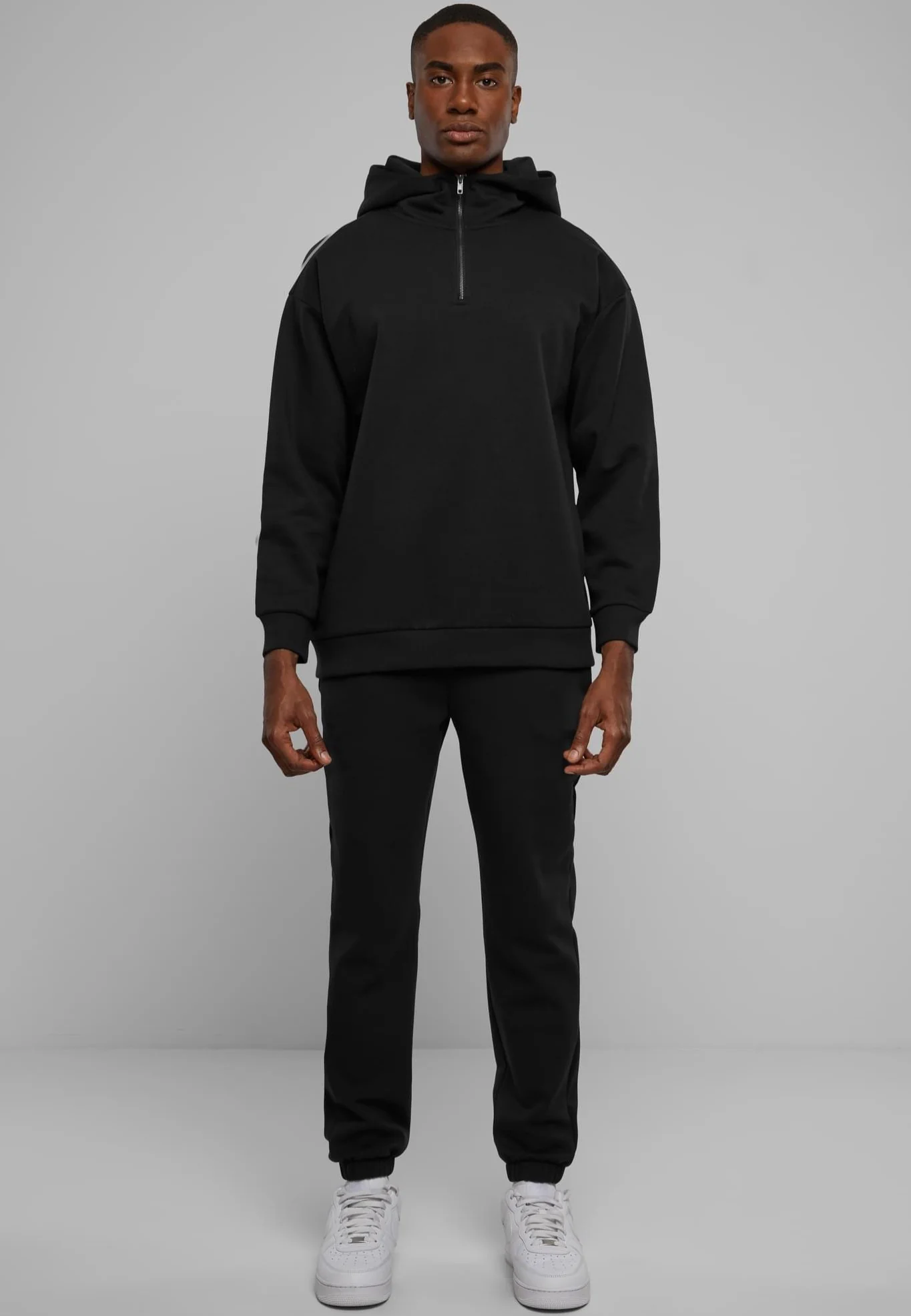 Zipped High Neck Black - Hoodie - Image 5