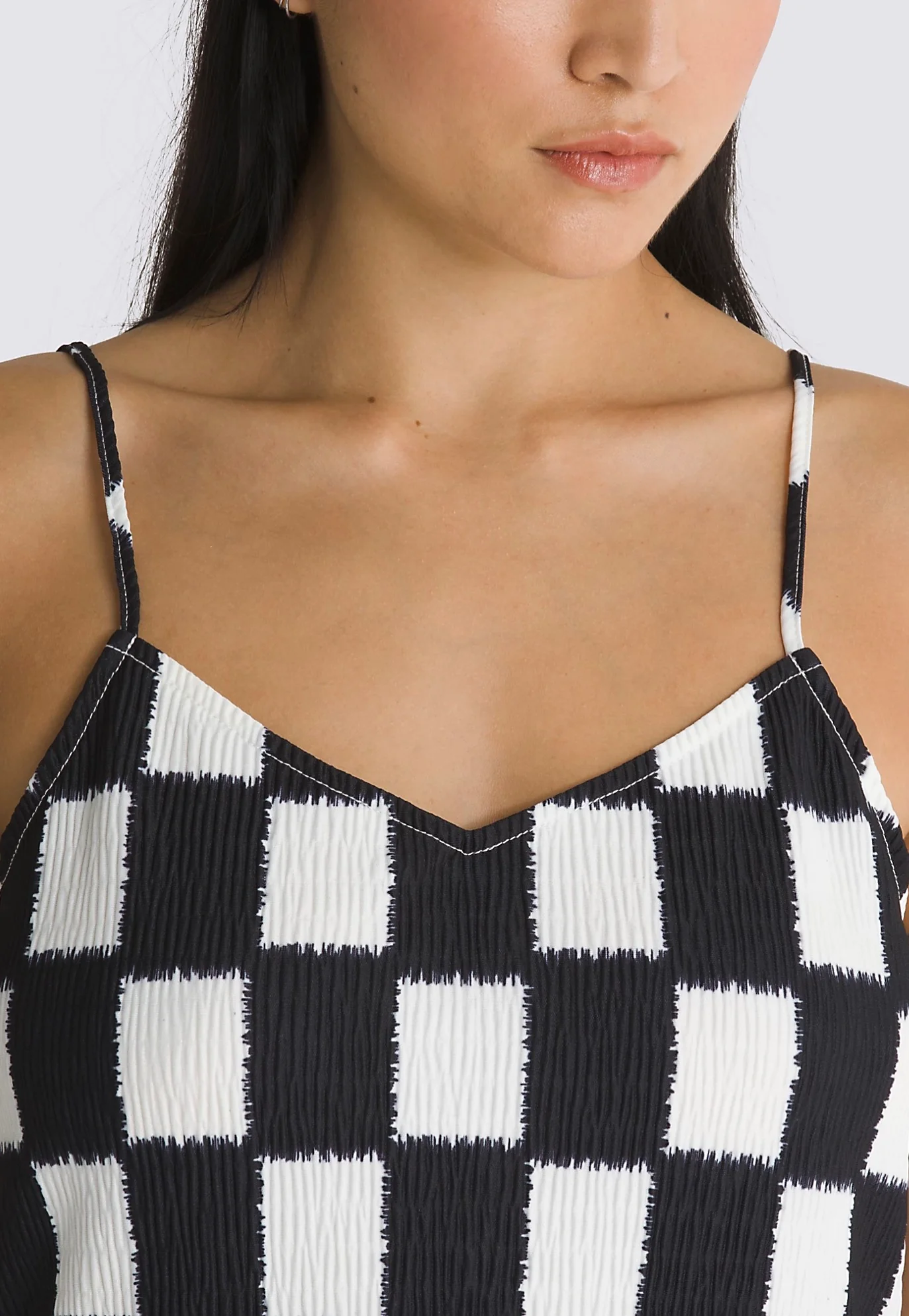 Benton Checker Cami Black/Marshmallow - Dress - Image 3