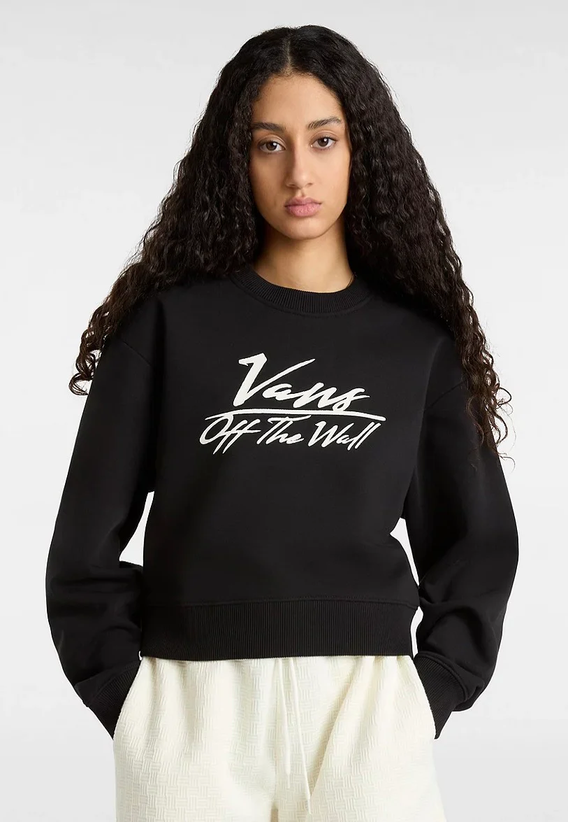 Go Anyplace Crop Crew Black - Sweater