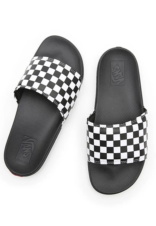 La Costa Slide On (Checkerboard) True White/Black - Slides - Image 2
