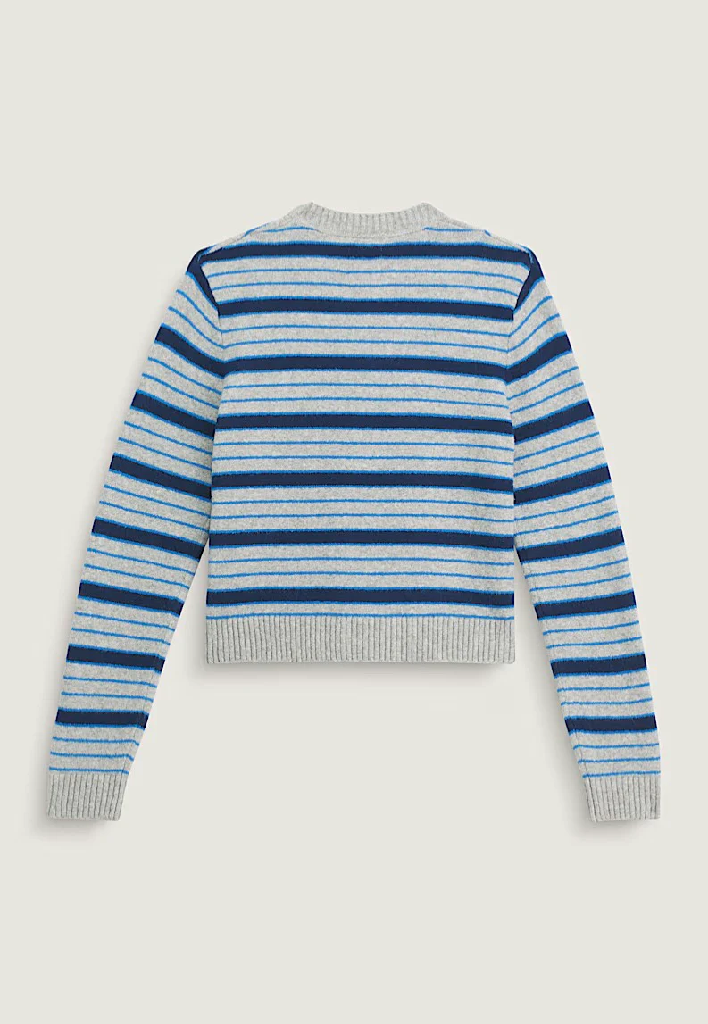 LX Dolly Stripe Cement Heather/Brightazure - Cardigan - Image 5