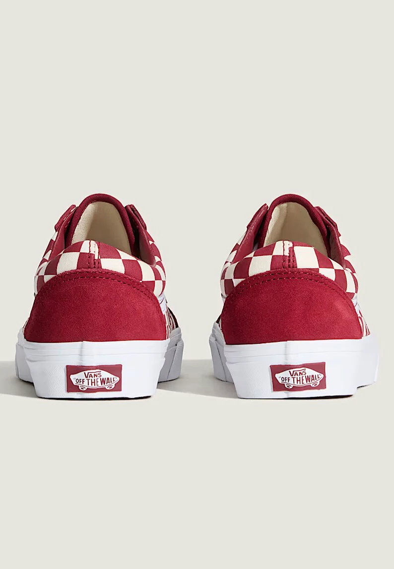Old Skool Checkerboard Red/White - Girl Shoes - Image 6