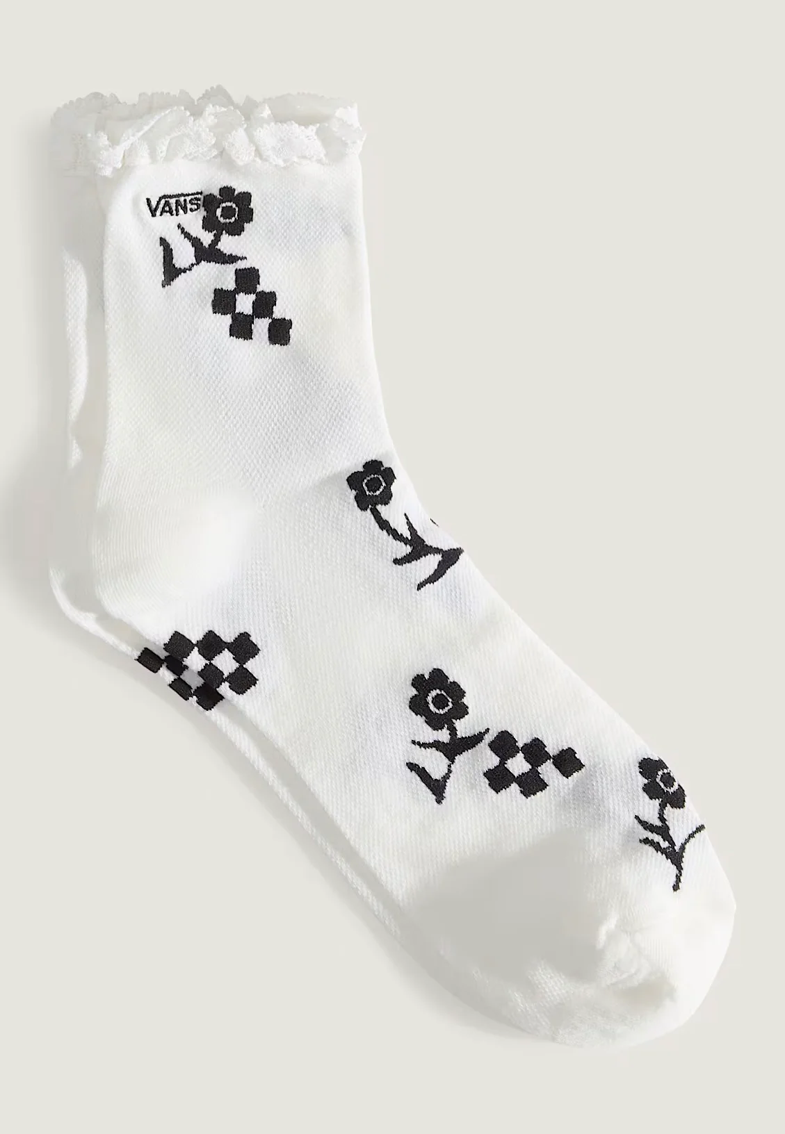 Sereno Lace Crew Marshmallow/Black - Socks - Image 2