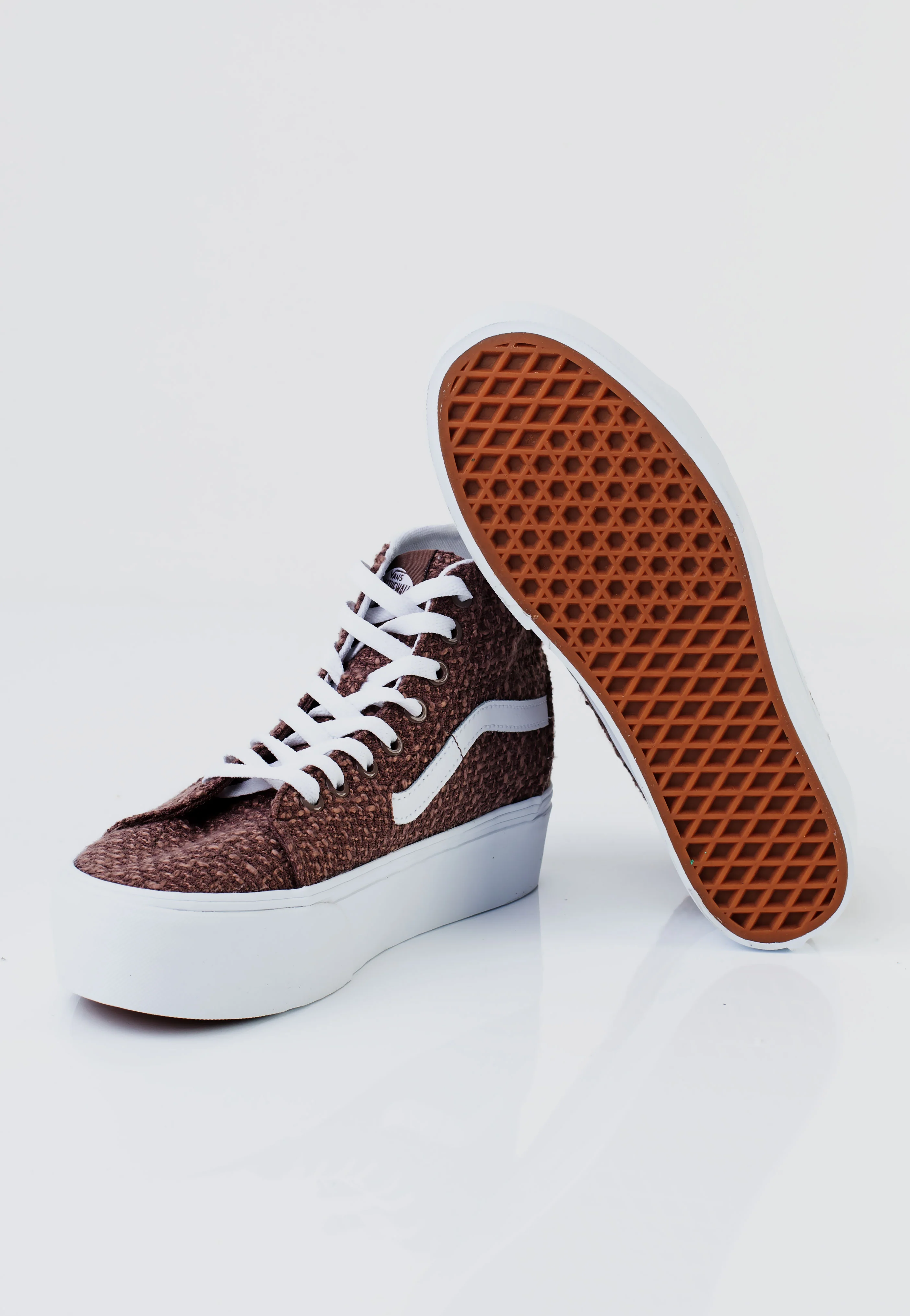 SK8 Hi Tapered Stackform Tweed Taupe - Girl Shoes - Image 4