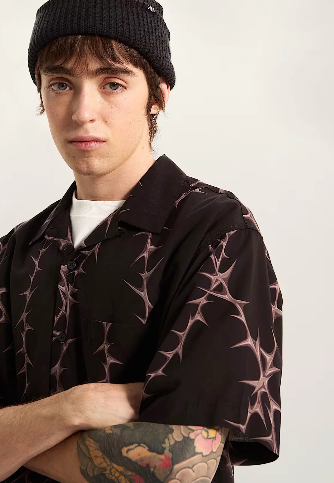 Van Doren Printed Camp Black - Shirt - Image 3