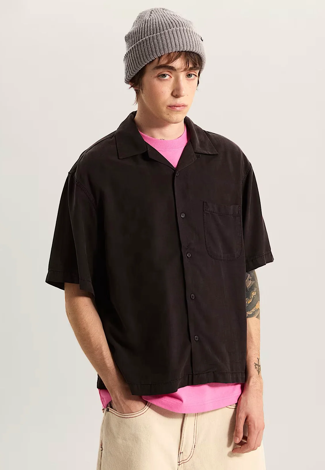 Van Doren Tencel Check Camp Black - Shirt