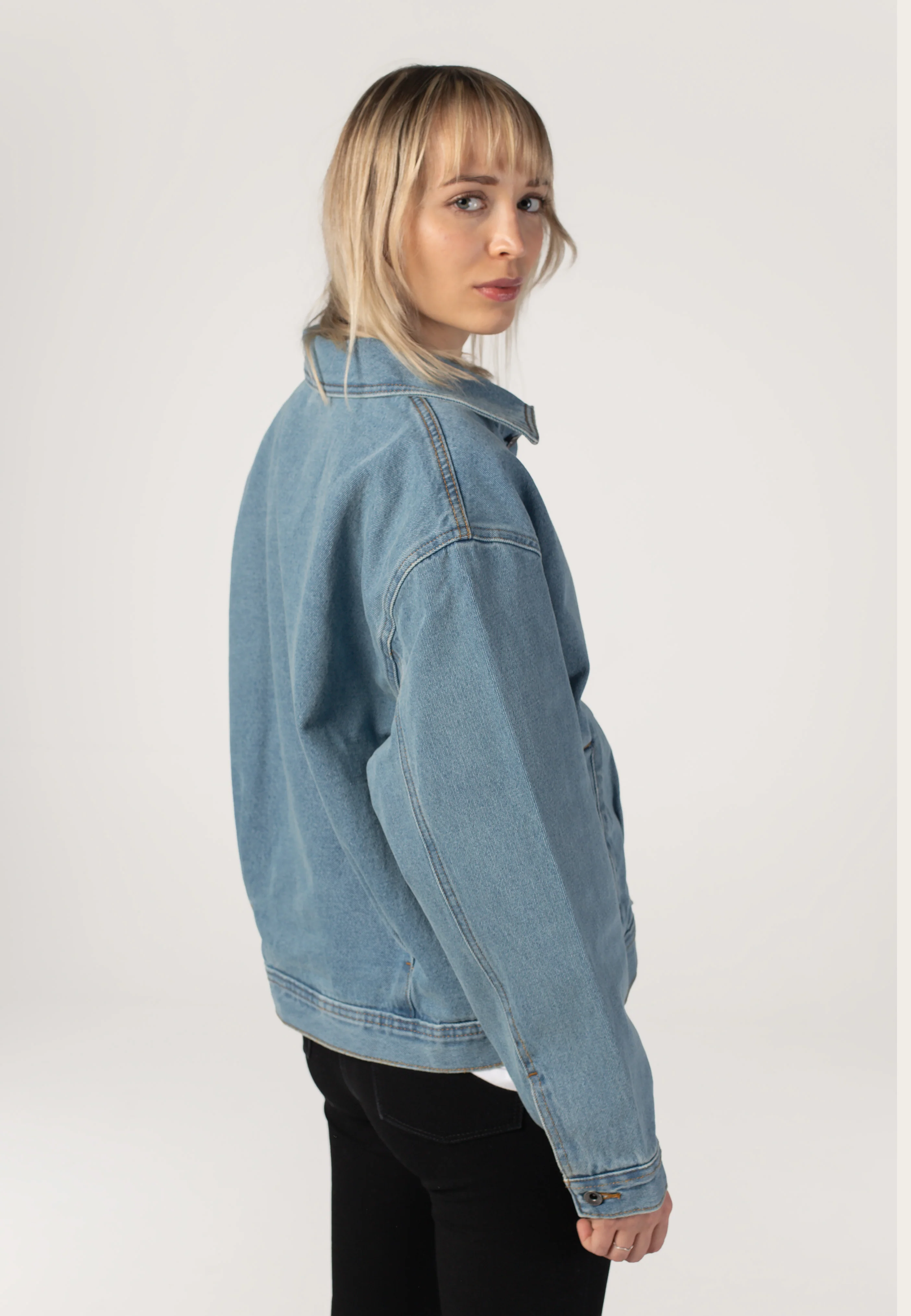 Womens Pomona Stonewash/Blue - Jeans Jacket - Image 8