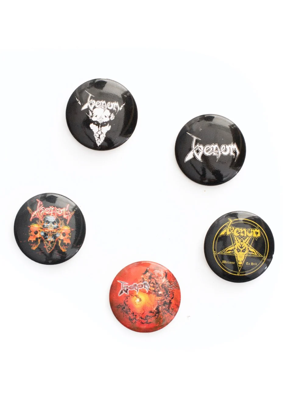 Black Metal Pack Of 5 - Button Set