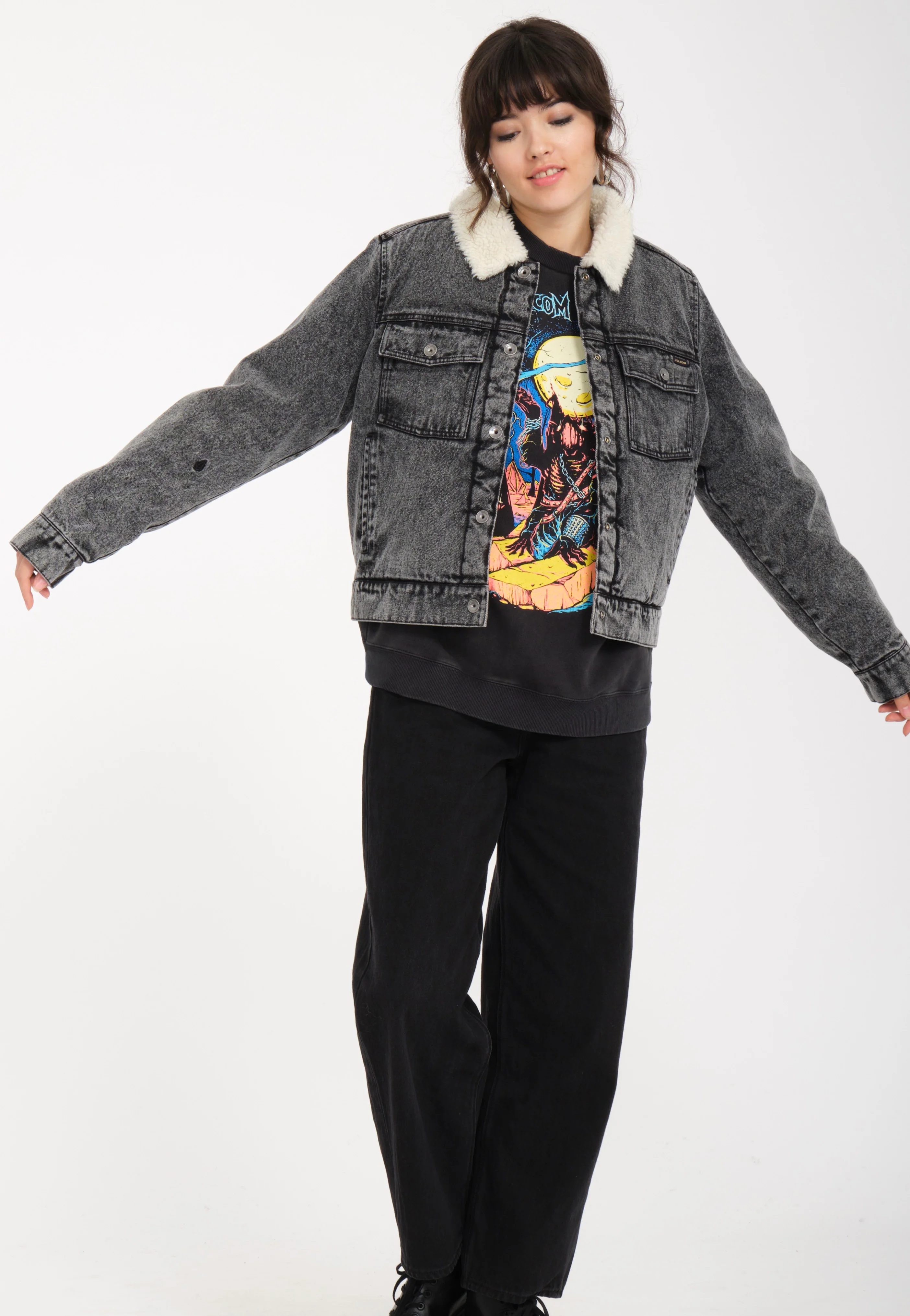 Radstone Sherpa Black - Jeans Jacket - Image 7