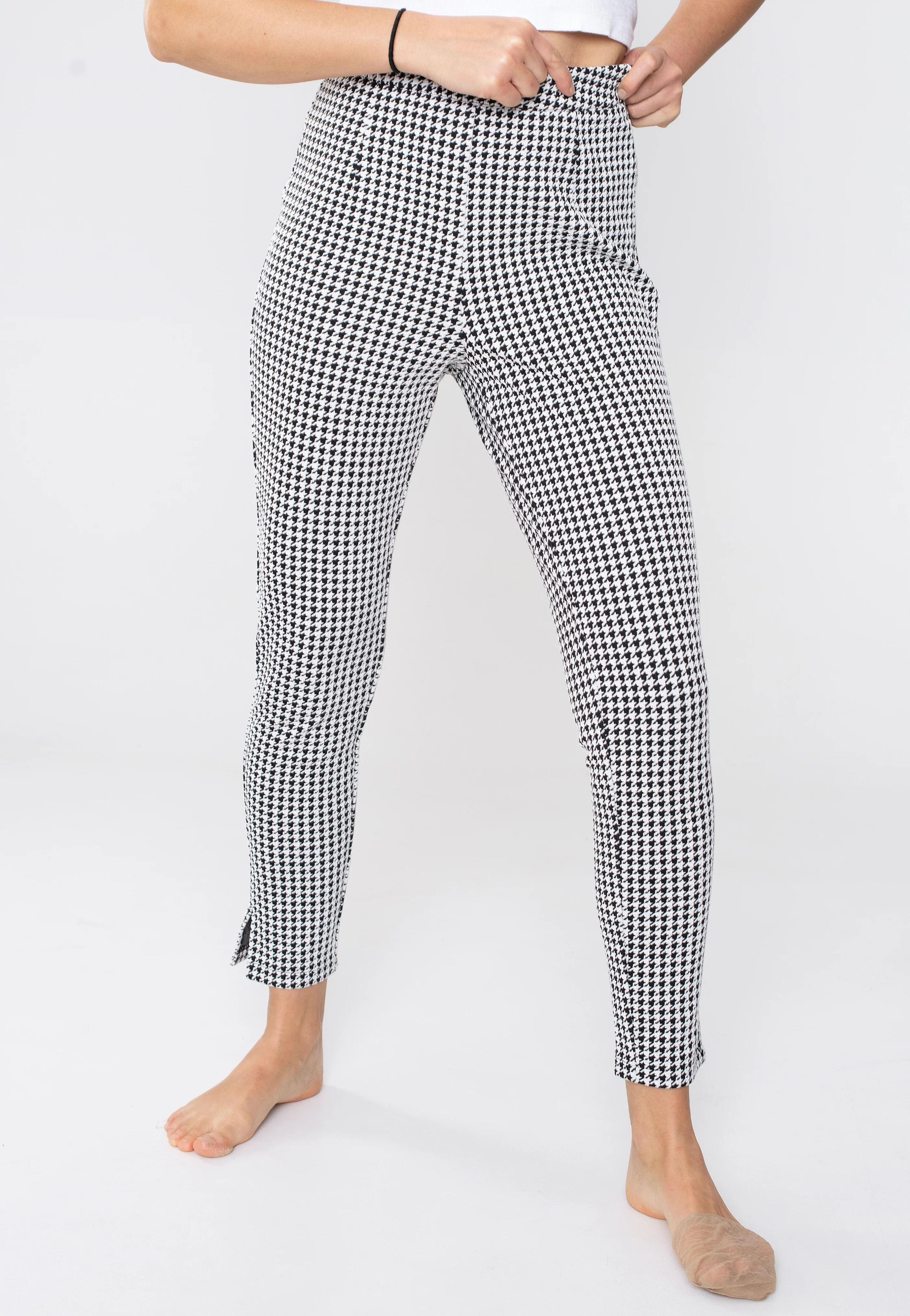 Houndstooth Cigarette Black/White - Pants