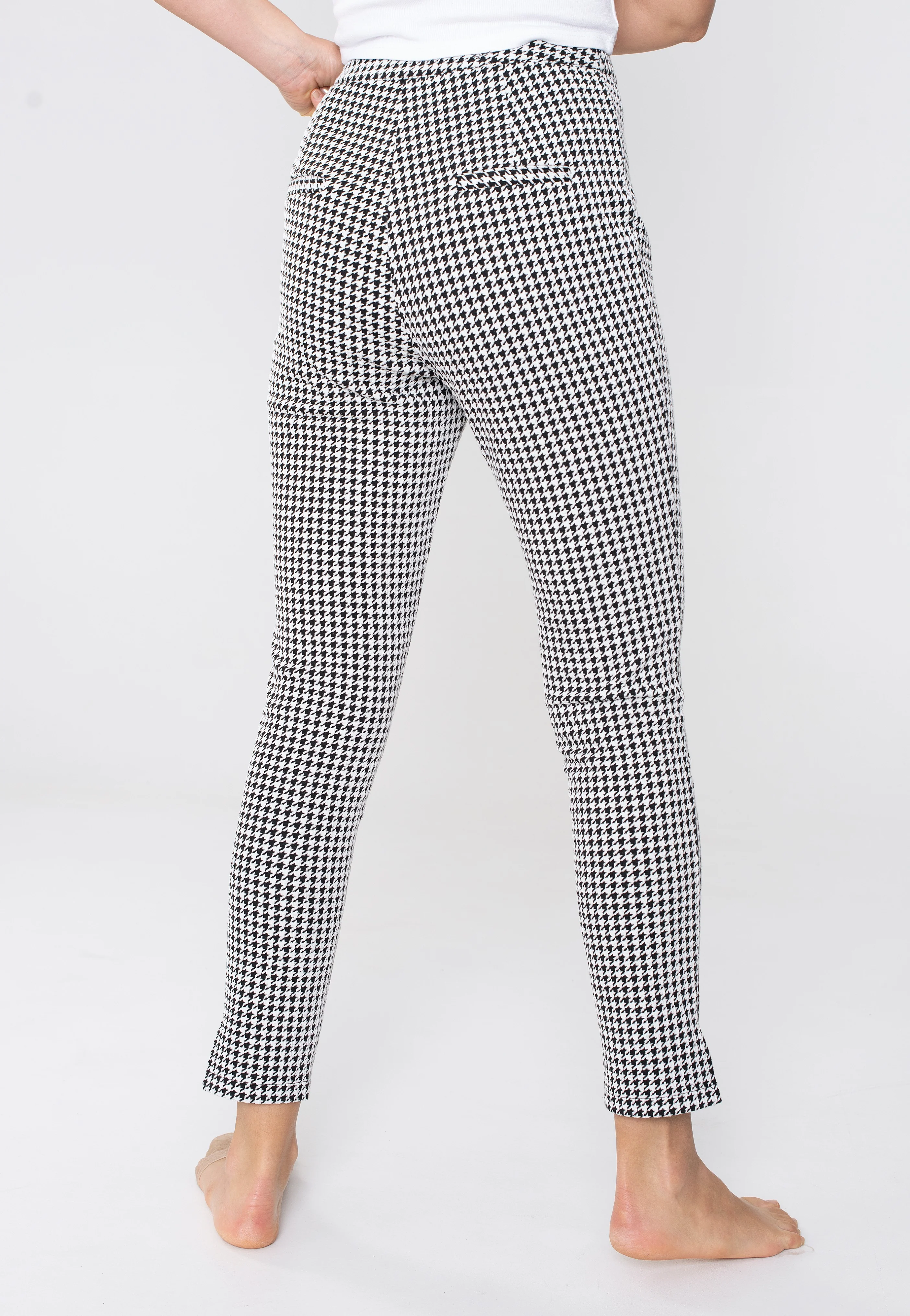 Houndstooth Cigarette Black/White - Pants - Image 2