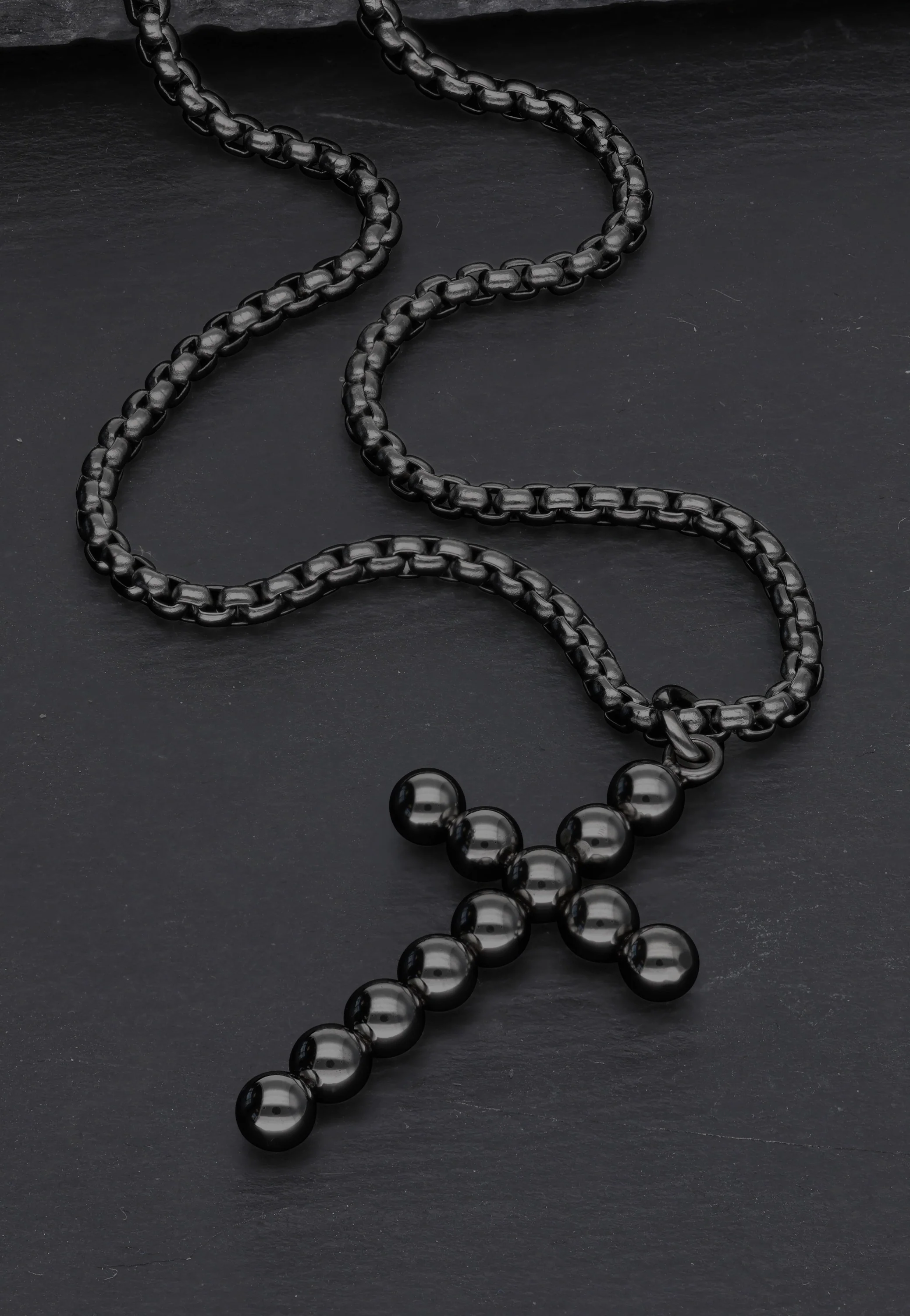 Bubble Cross Black - Necklace - Image 3