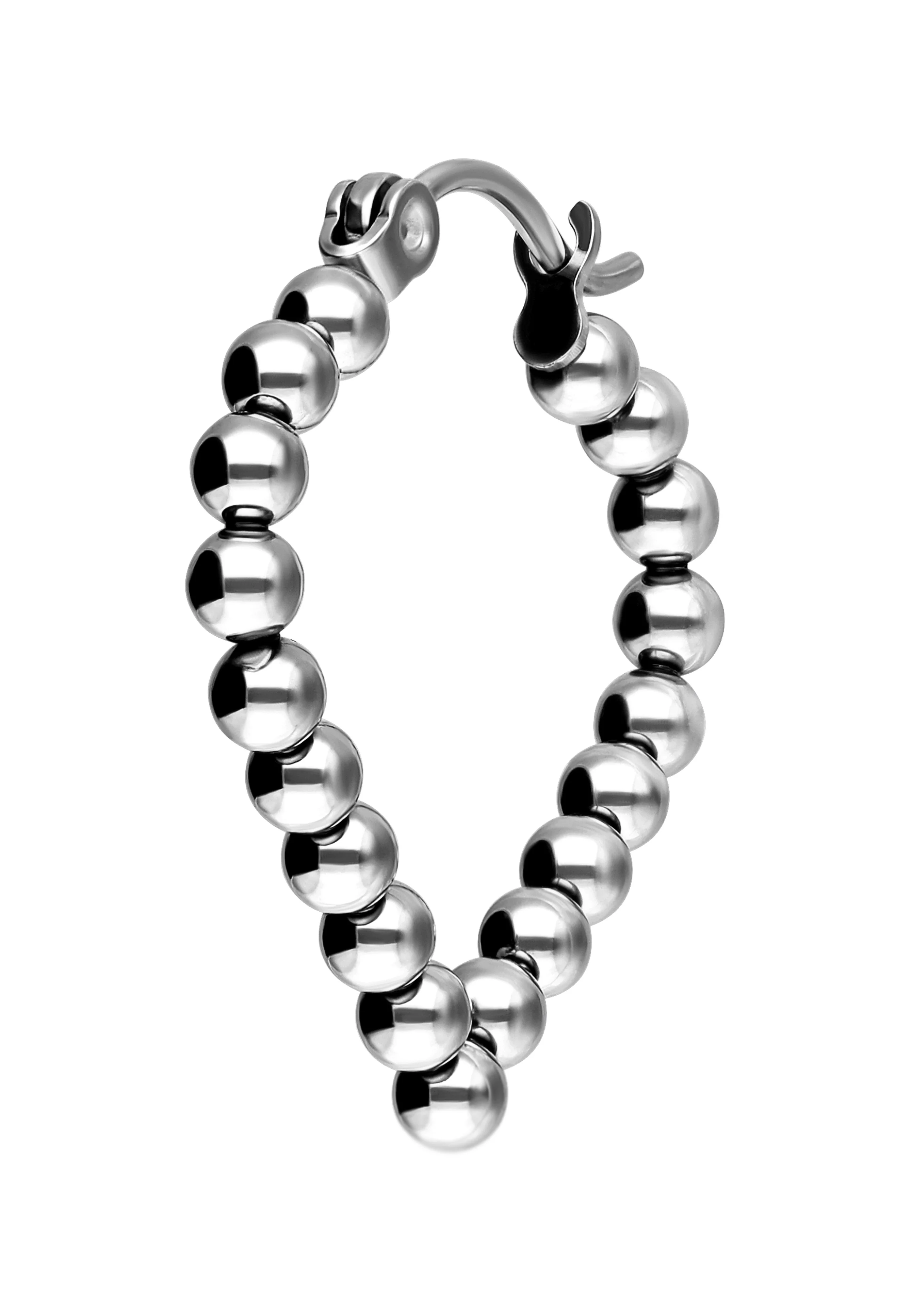 Bubble Polygon Hoops Silver - Earrings - Image 2