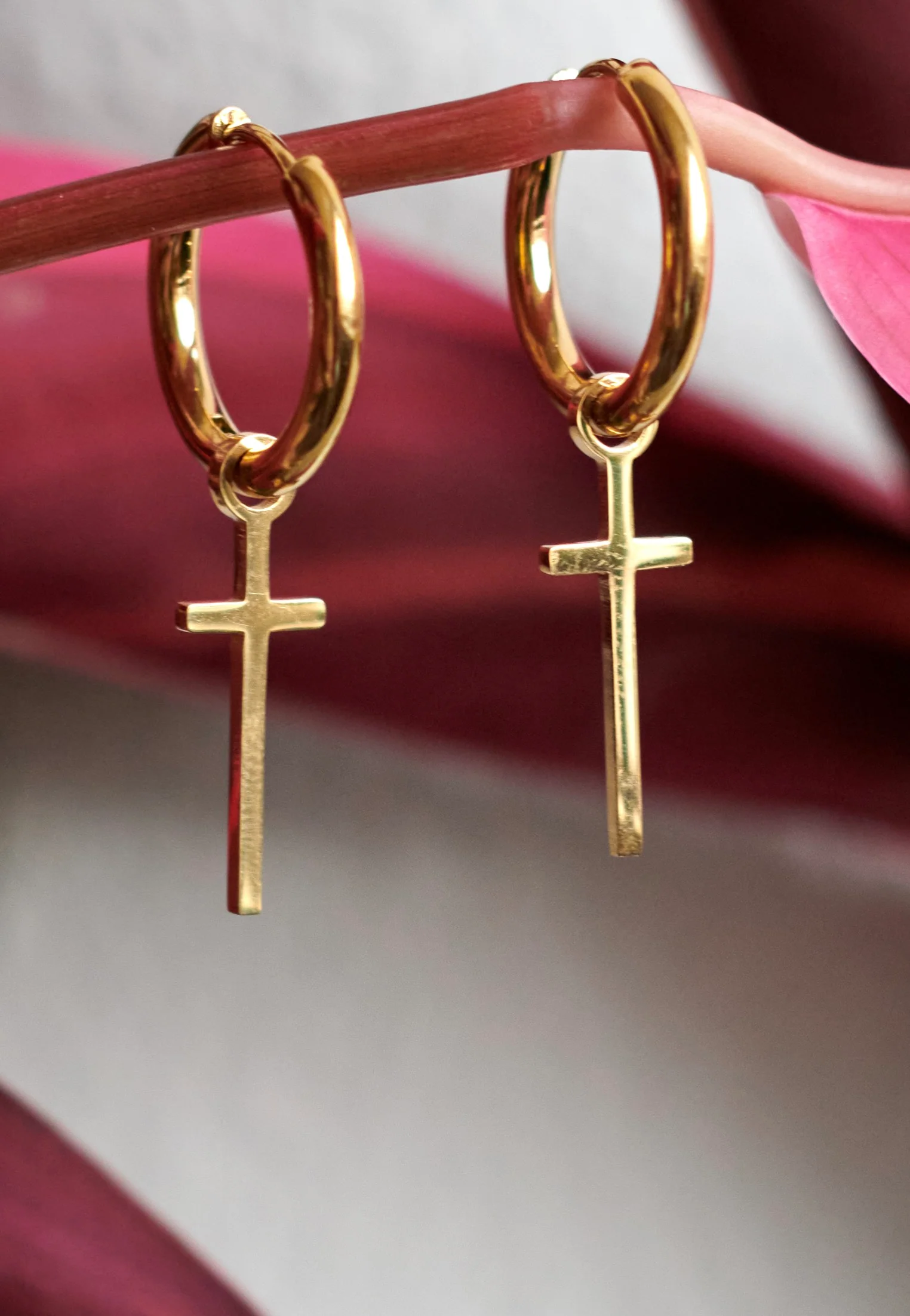 Little Cross Gold - Earrings